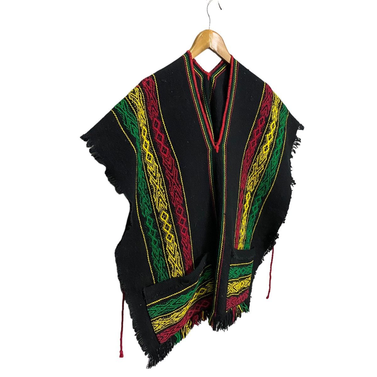Handmade × Vintage Handmade Rasta poncho Size ONE SIZE - 3 Thumbnail