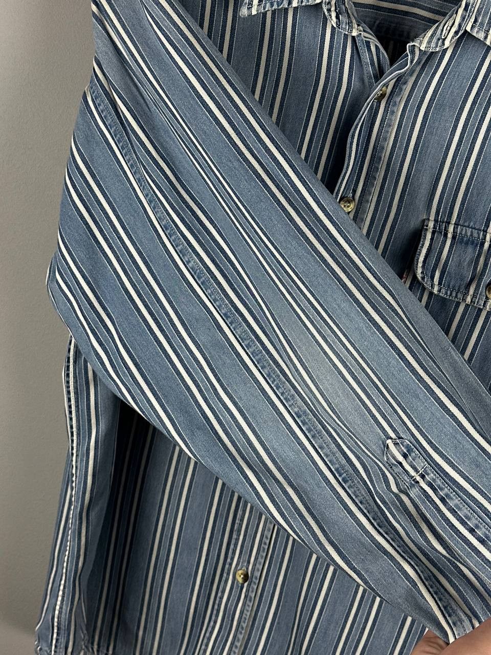 Levi's Vintage Clothing Rare 90s Striped Levi’s Vintage Denim Shirt Long Sleeve Size US L / EU 52-54 / 3 - 10 Thumbnail