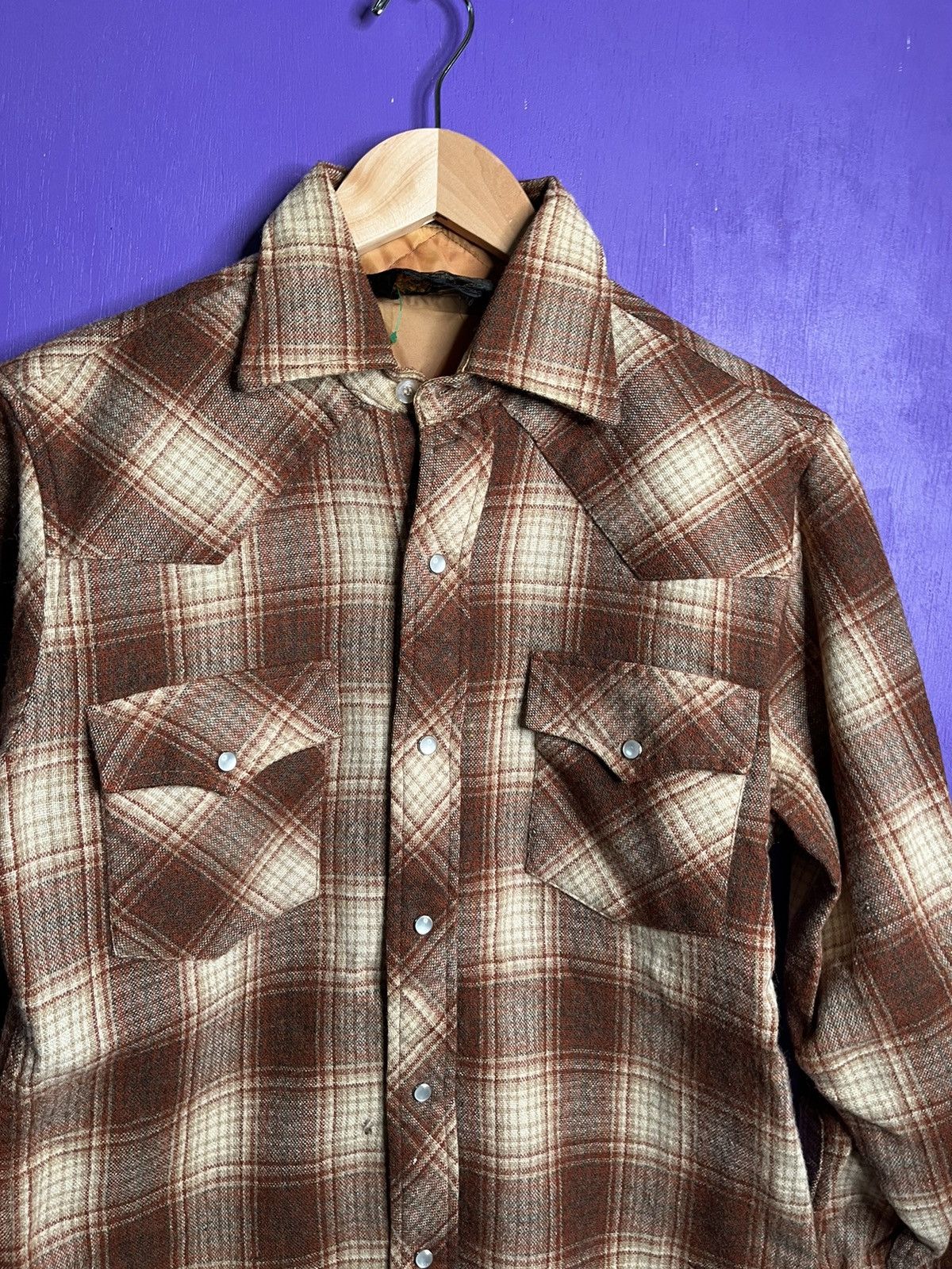 Vintage Vintage 70s Kmart brown plaid pearl snap shirt Size US M / EU 48-50 / 2 - 3 Thumbnail