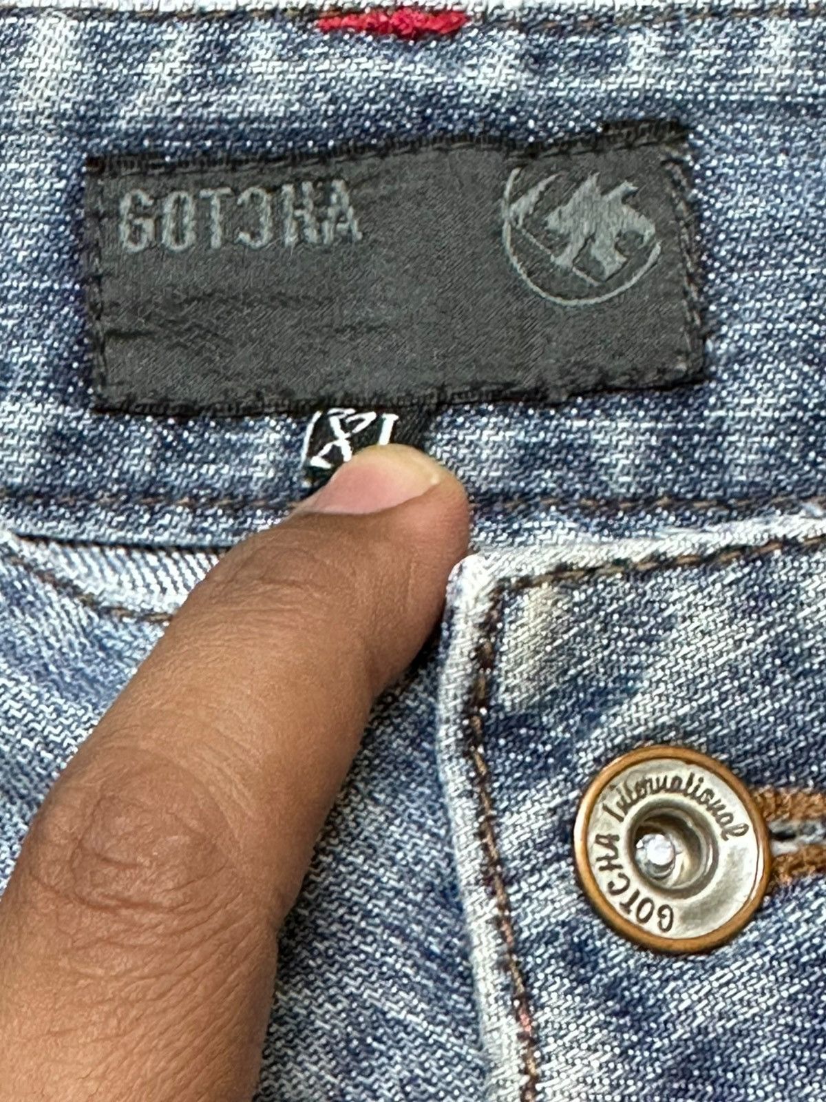 Gotcha Vintage Gotcha Leg Cut Splicing Embellished Embroidery Denim Size US 34 / EU 50 - 6 Thumbnail