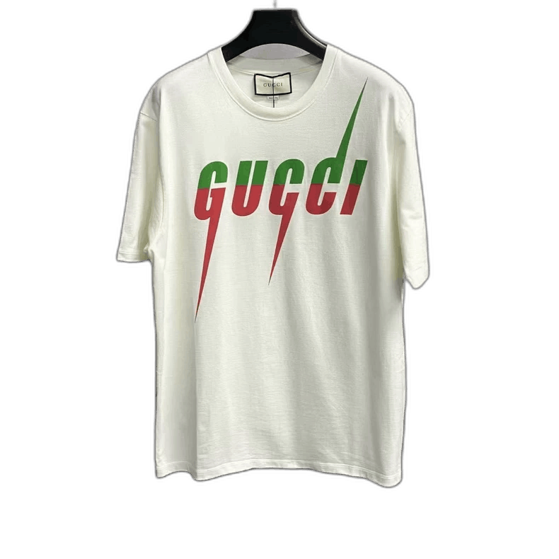 Gucci Gucci White Short Sleeve Lightning Graphic Tee-yf Size US XXL / EU 58 / 5 - 1 Thumbnail