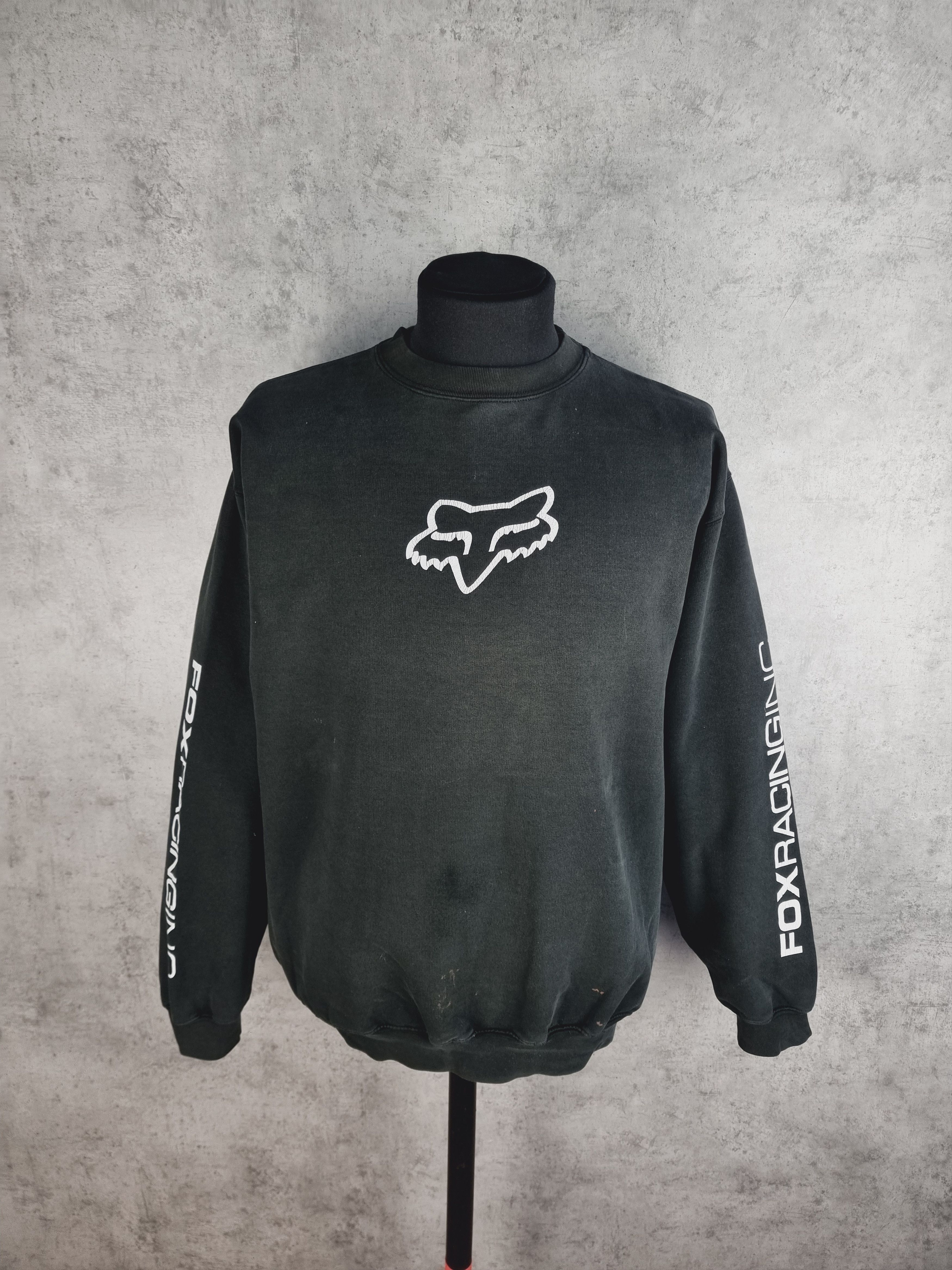 Fox Racing × Vintage Thrashed Faded FOX Racing Big Logo Sweatshirt SUPREME Style Size US L / EU 52-54 / 3 - 7 Thumbnail