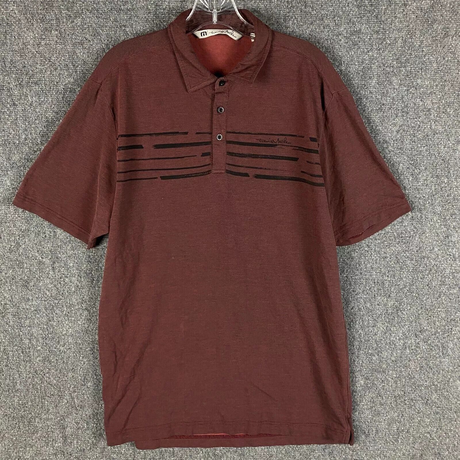 TravisMathew Travis Mathew Polo Shirt Men's Medium Burgundy Cotton M Size US M / EU 48-50 / 2 - 1 Thumbnail
