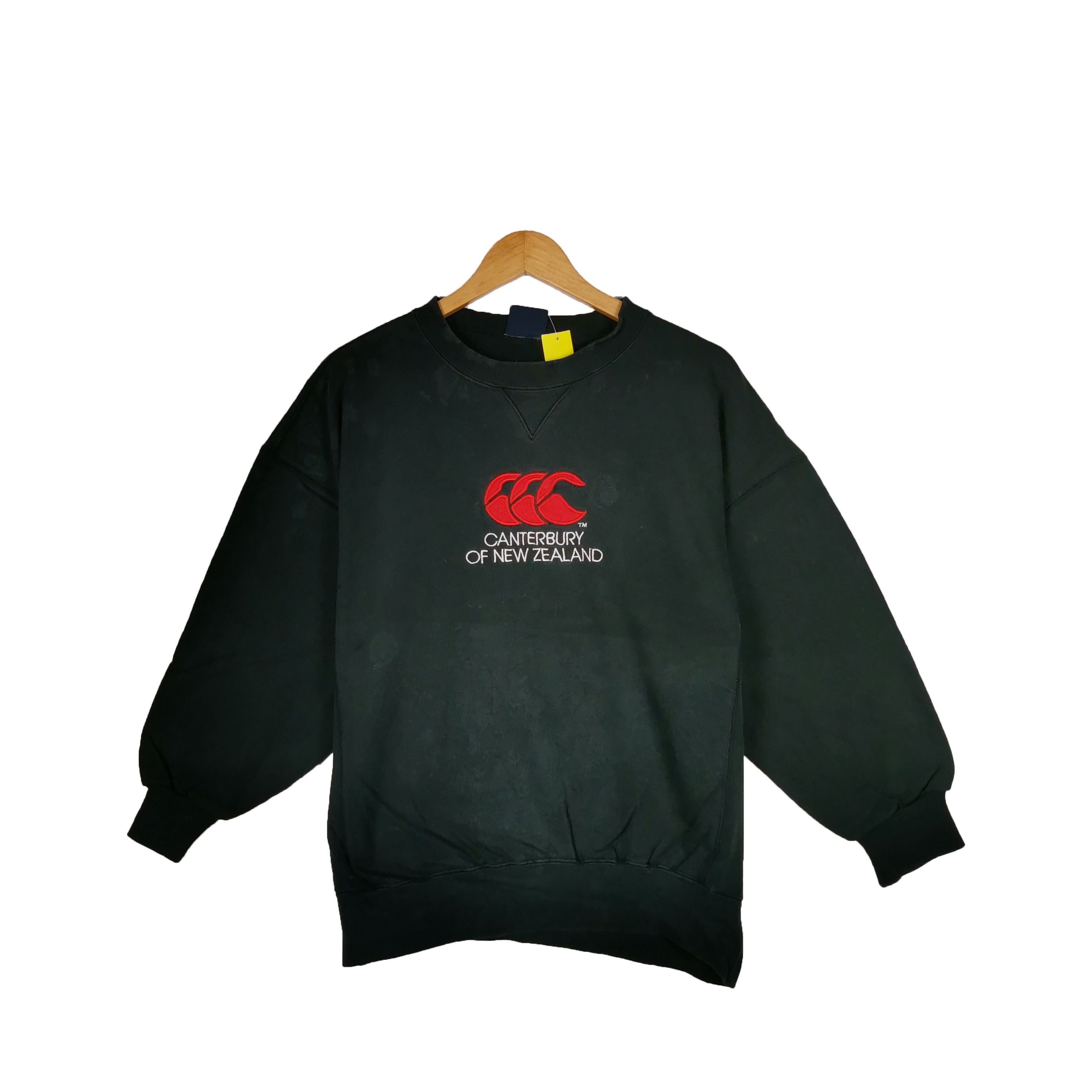 Canterbury of New Zealand × Vintage Vtg 90s Canterbury Sweatshirt Canterbury All Black Sweater Size US L / EU 52-54 / 3 - 1 Thumbnail
