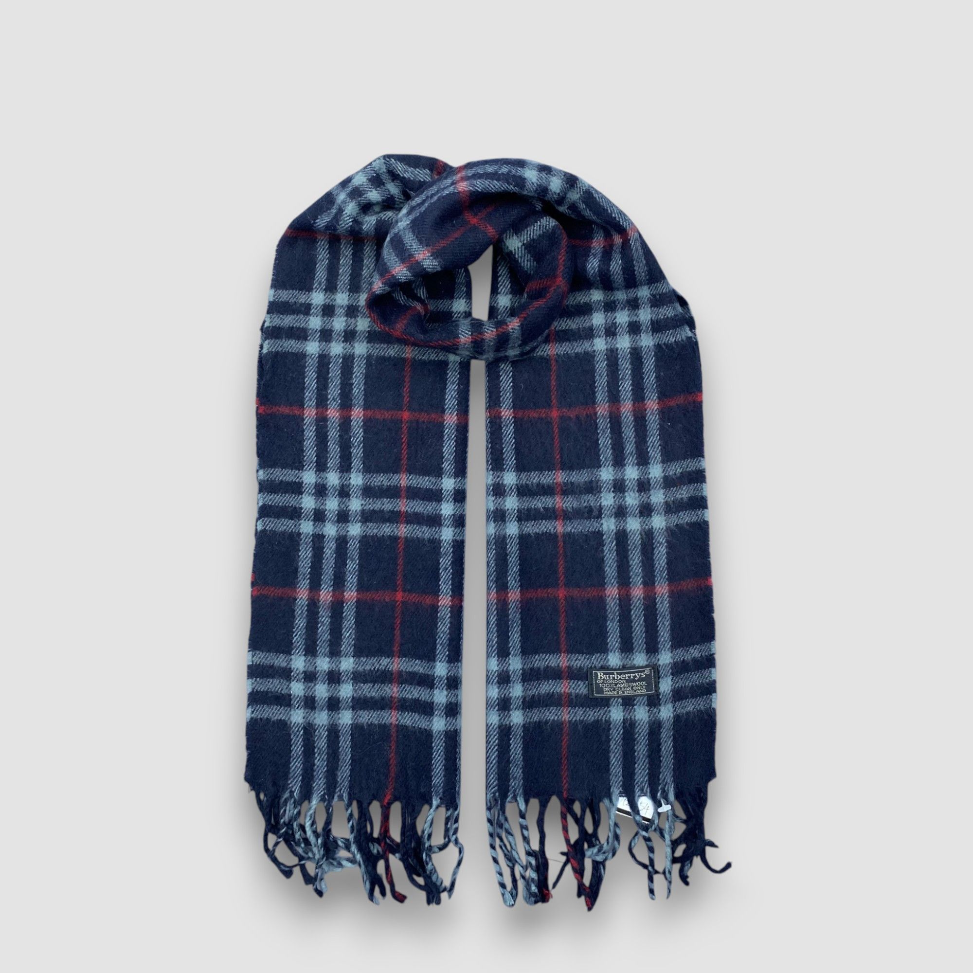 Burberry Vintage Burberry Scarf Muffler Wool Nova Check Fringe Scarve Size ONE SIZE - 1 Thumbnail