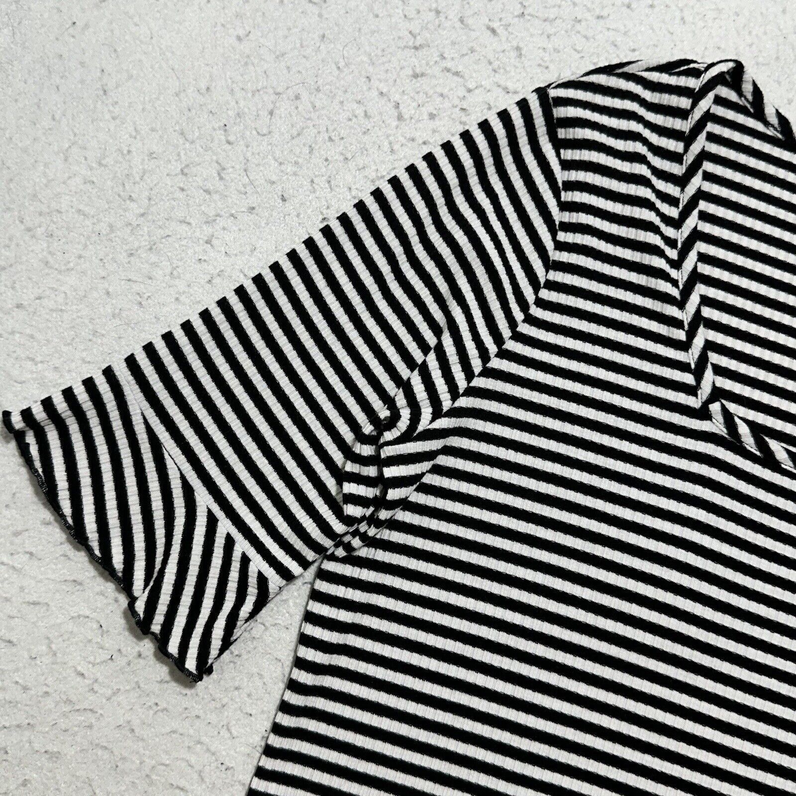 Other a.n.a. XL Square Neck Stretch T Shirt Top Black White Stripe Size XL / US 12-14 / IT 48-50 - 6 Thumbnail