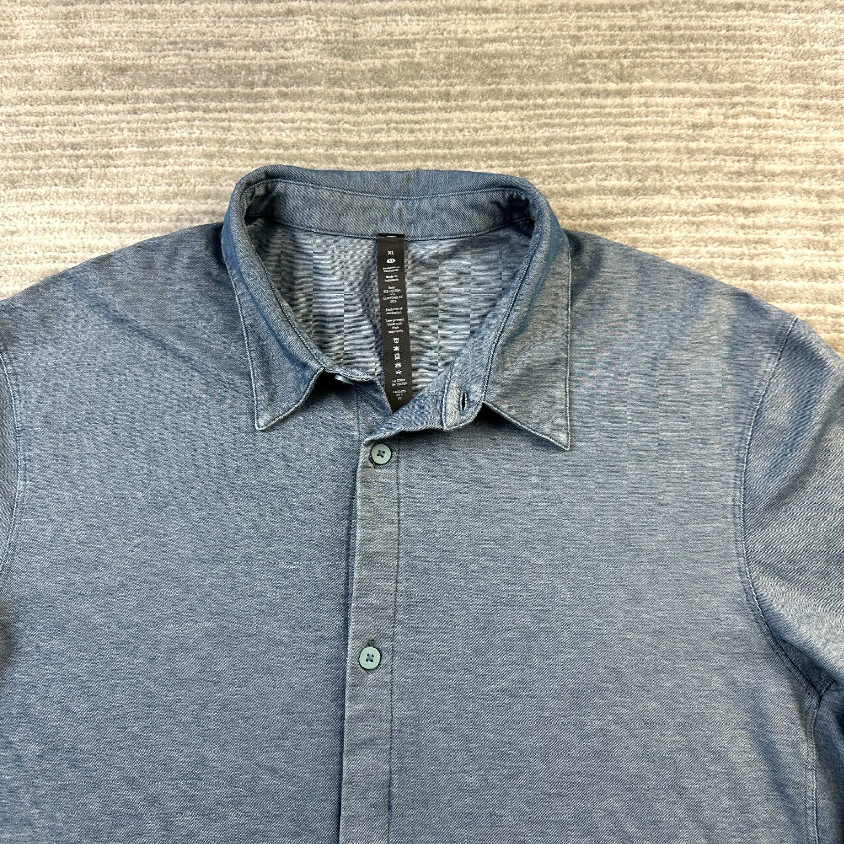 Lululemon Lululemon Shirt Mens XL Blue Button Up Collared Long Sleeve Cotton Cotton Blend Logo Embroidered Button Up Size US XL / EU 56 / 4 - 3 Thumbnail