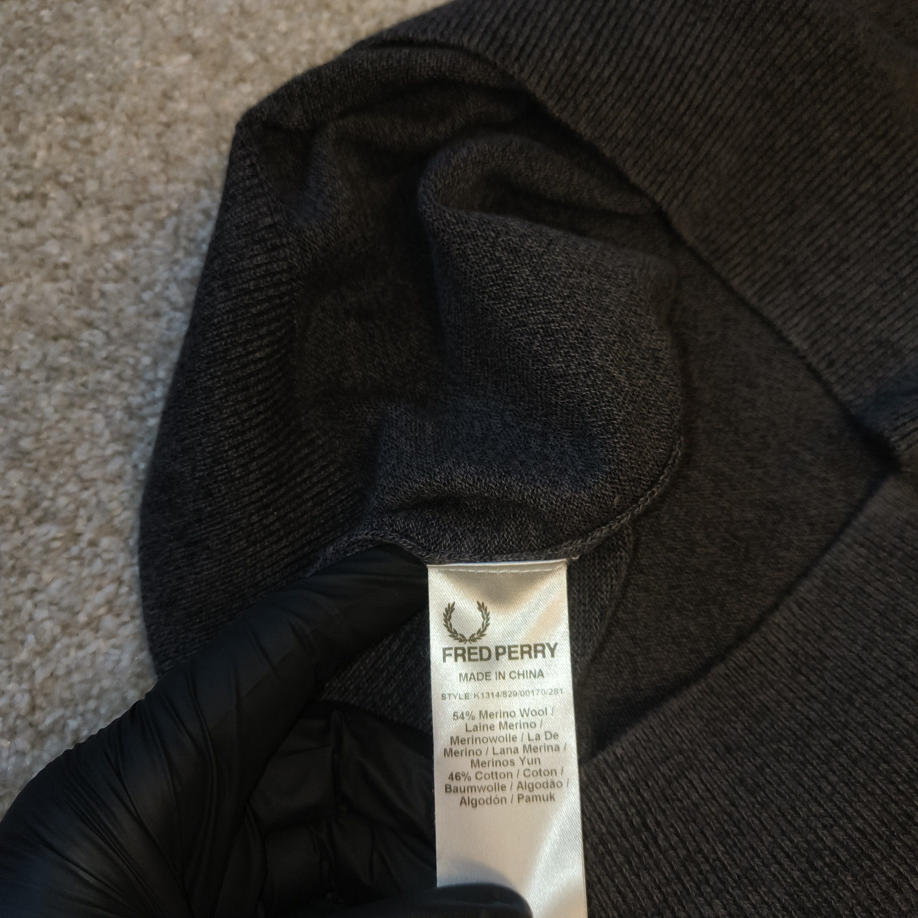 Fred Perry Fred Perry Merino Wool Shawl Neck Sweater Graphite Marl Size US S / EU 44-46 / 1 - 7 Thumbnail