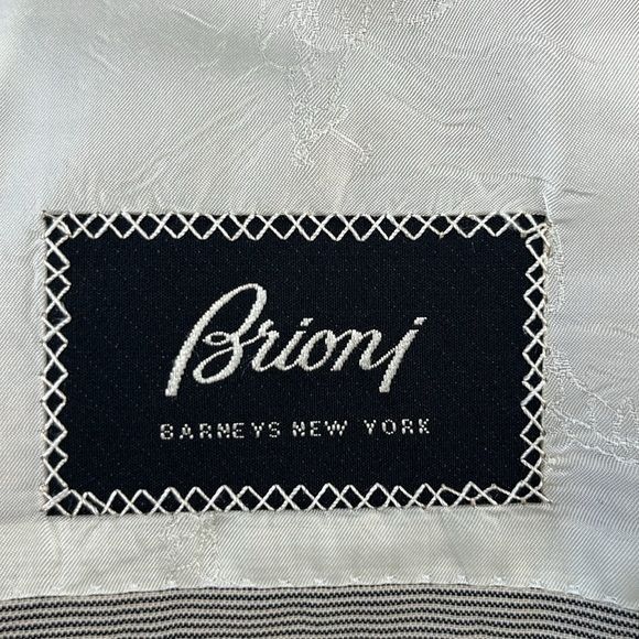 Barneys New York × Brioni Brioni Striped Barneys New York Virgin Wool 2 Pc 2 Button Su Size 46L - 12 Thumbnail