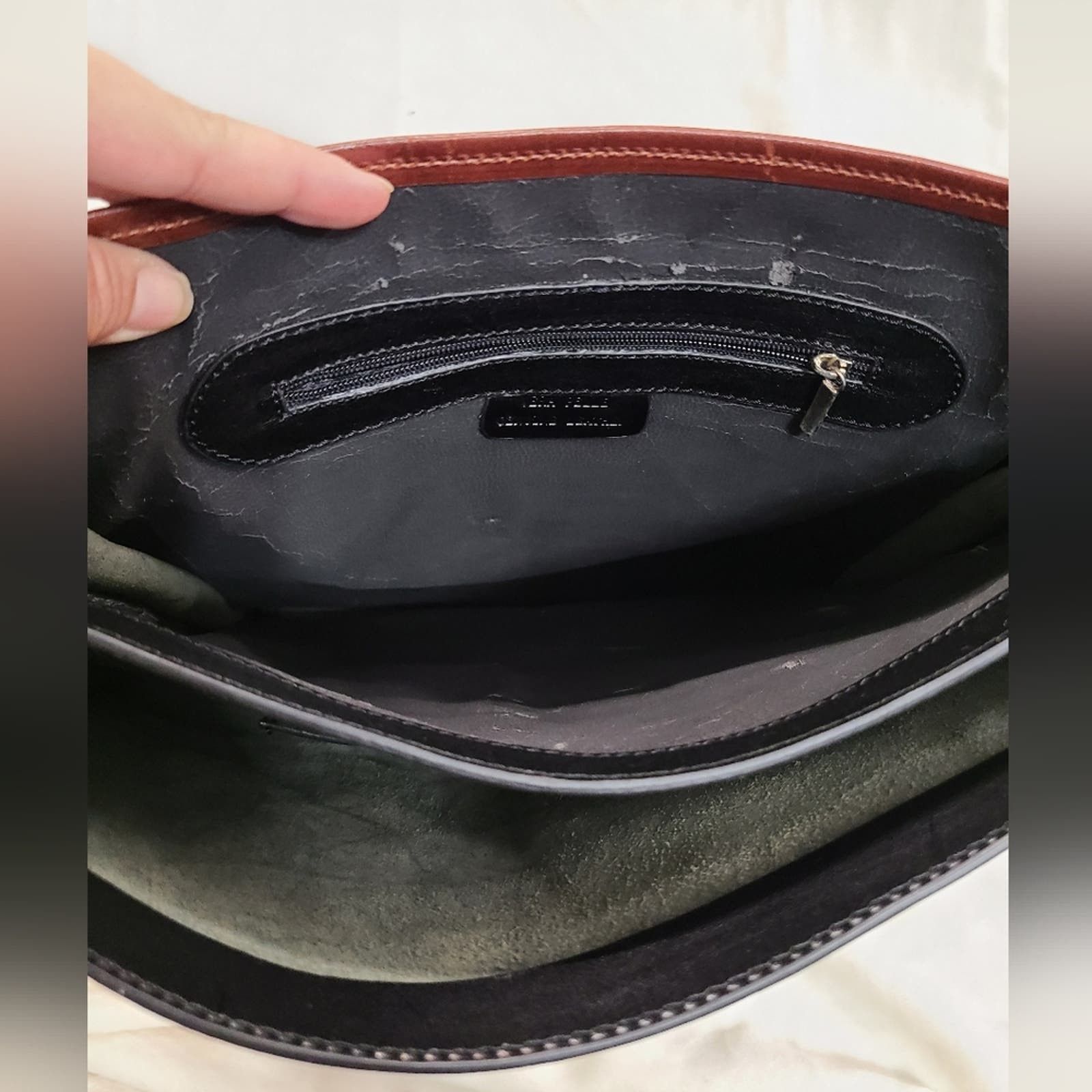 Vera Pelle Vera Pelle Leather Messenger Bag Size ONE SIZE - 3 Thumbnail