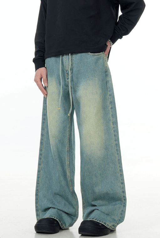 Japanese Brand × Jean Vintage cleanfit drawstring straight loose distressed jeans Size US 32 / EU 48 - 2 Thumbnail