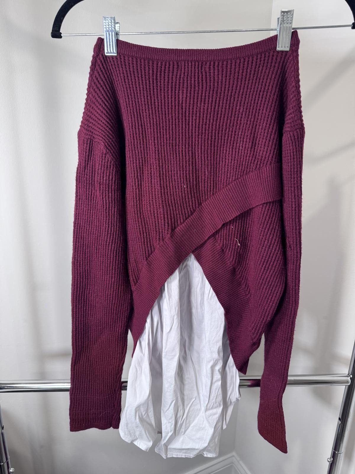 Other Summer & Rose Women's Burgundy Knit Sweater, Size Large Size L / US 10 / IT 46 - 2 Thumbnail