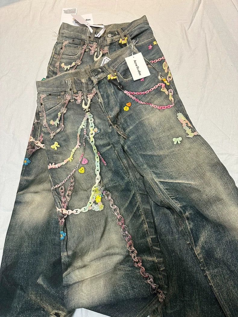 Acne Studios Acne Studios Loose wide-leg jeans with candy chain print Size US 34 / EU 50 - 2 Thumbnail