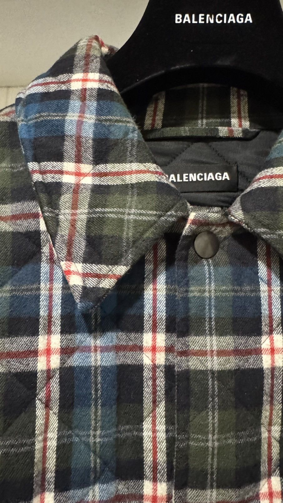 Balenciaga Balenciaga Check Pattern Padded Overshirt Size US S / EU 44-46 / 1 - 4 Thumbnail