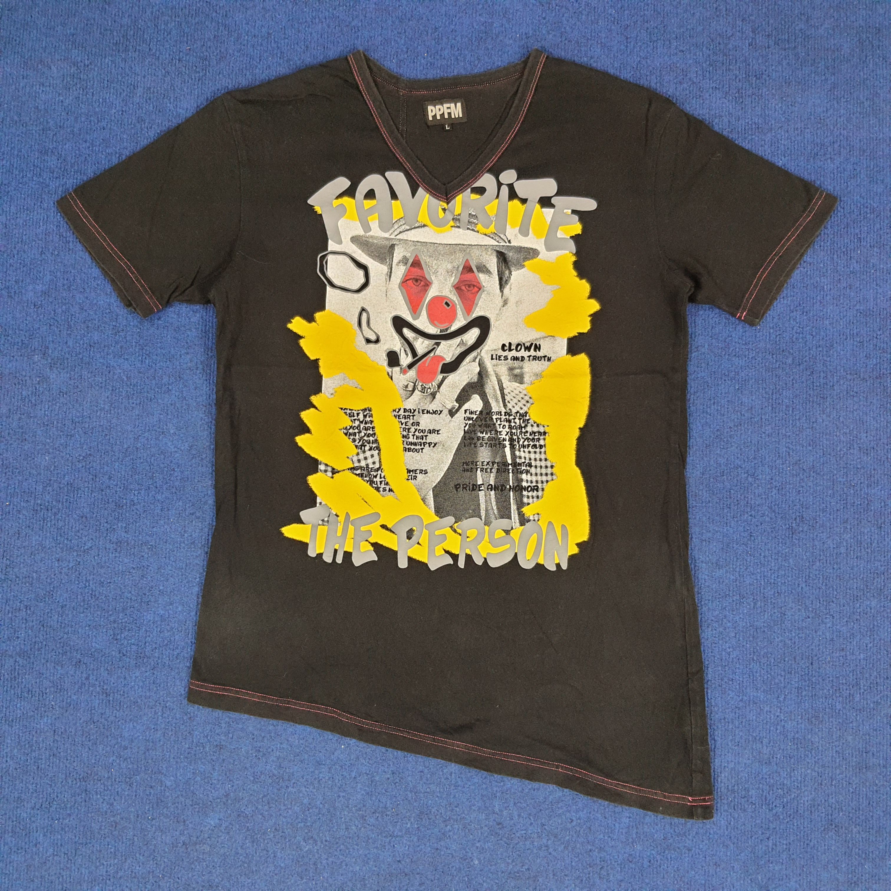 Japanese Brand Vintage PPFM Clown Favorite The Person V Neck Photo Tee Size US M / EU 48-50 / 2 - 1 Thumbnail