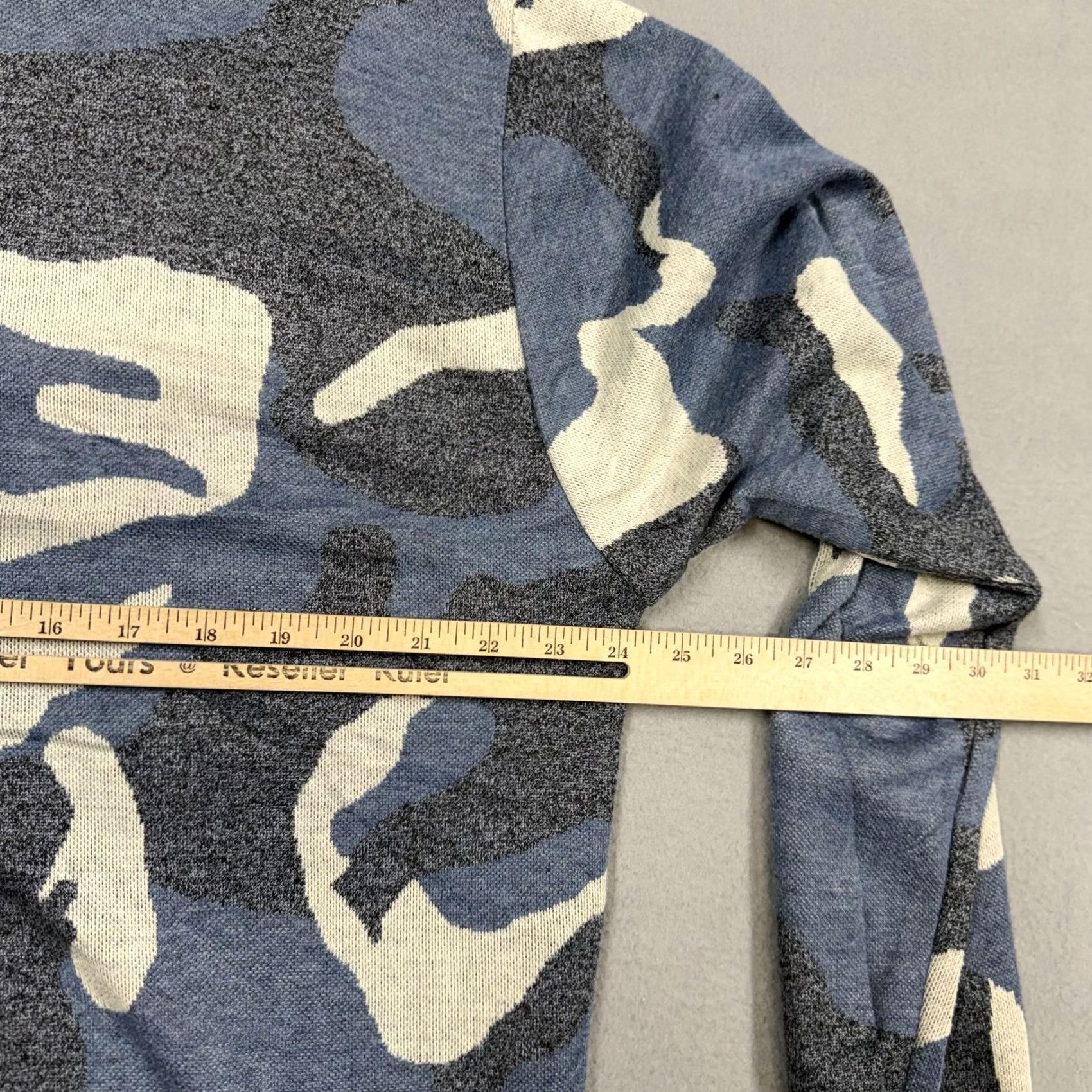 Vintage Whipper In Mens XL Blue Camo Army 1/4 Zip Mock Neck Tight Knit Pullover Sweater Size US XL / EU 56 / 4 - 5 Thumbnail