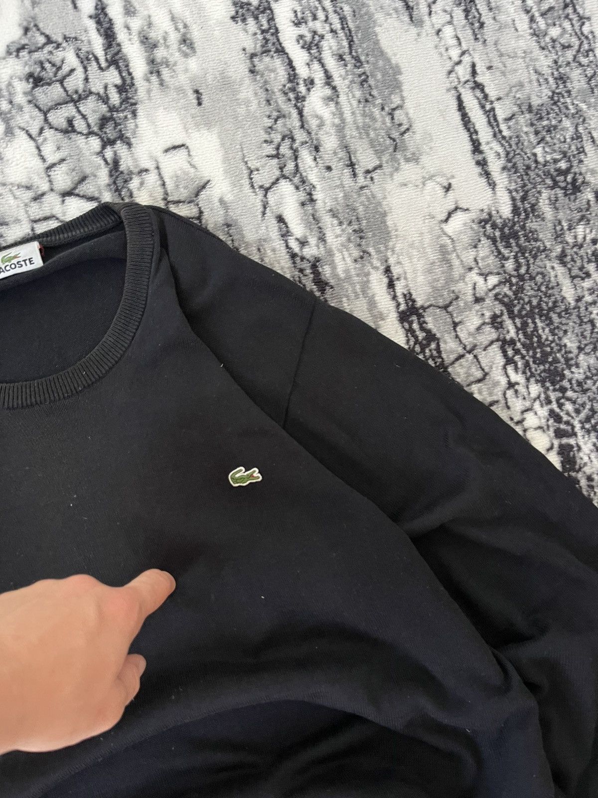Lacoste Lacoste Black Crewneck Sweatshirt - Vintage Size US XL / EU 56 / 4 - 4 Thumbnail