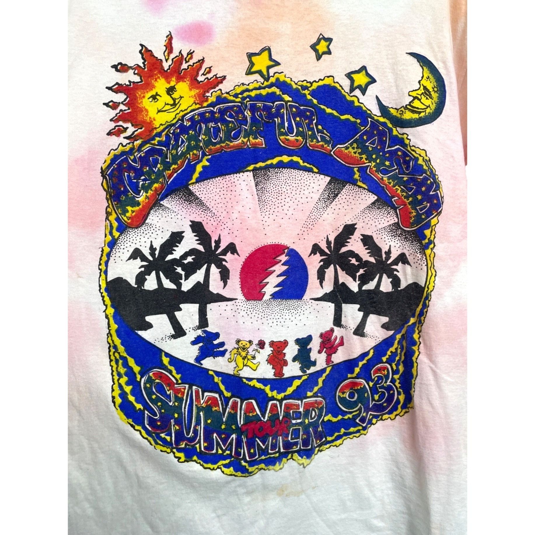 Grateful Dead RARE Vintage Grateful Dead Summer Tour 93 1993 Tie-Dye TShir Size US L / EU 52-54 / 3 - 1 Thumbnail