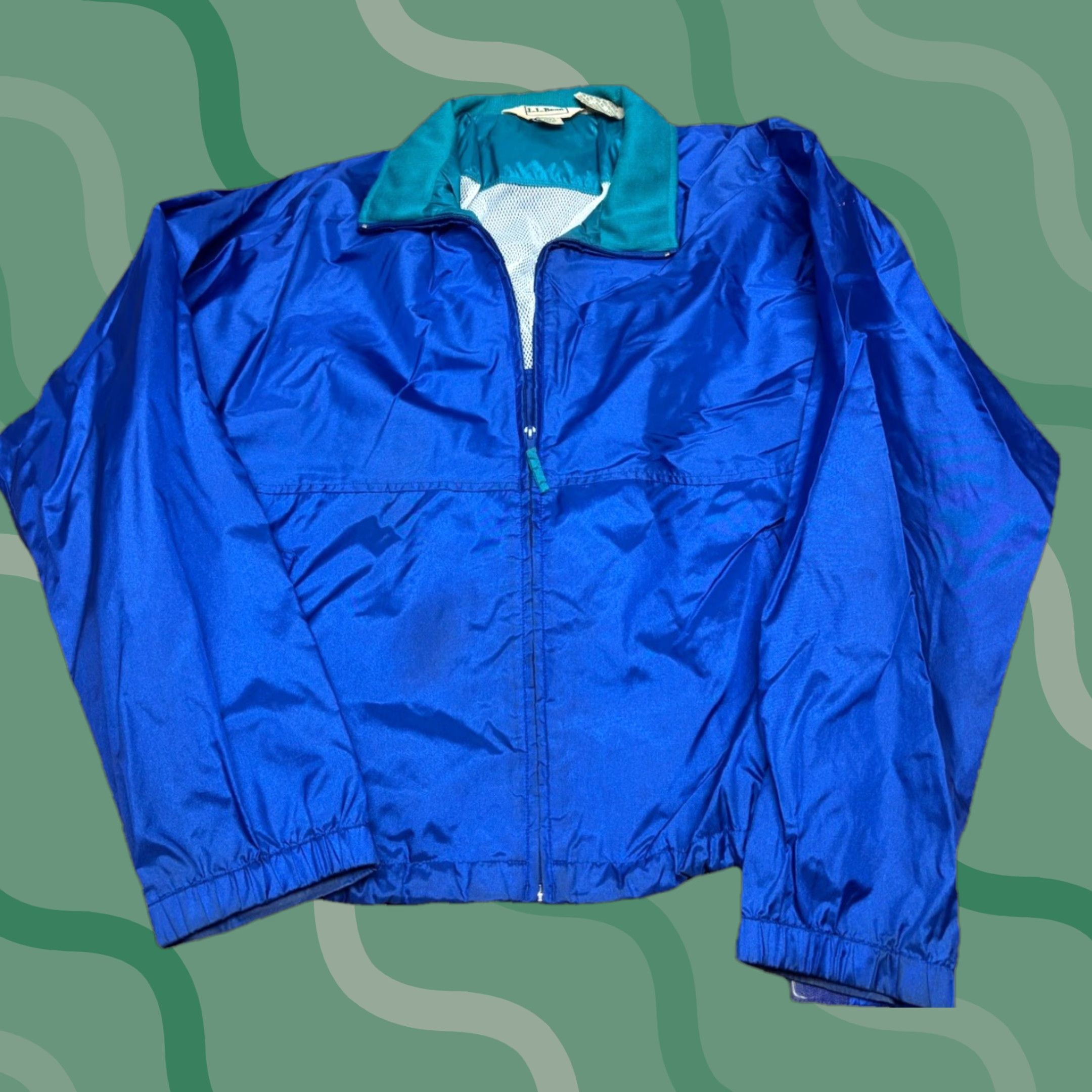 Vintage VINTAGE L.L. BEAN Jacket Men's Large Blue Full Zip Windbreaker Regular Size L Blue Logo Zipper 80s 90s College USA Vintage Size US L / EU 52-54 / 3 - 1 Thumbnail