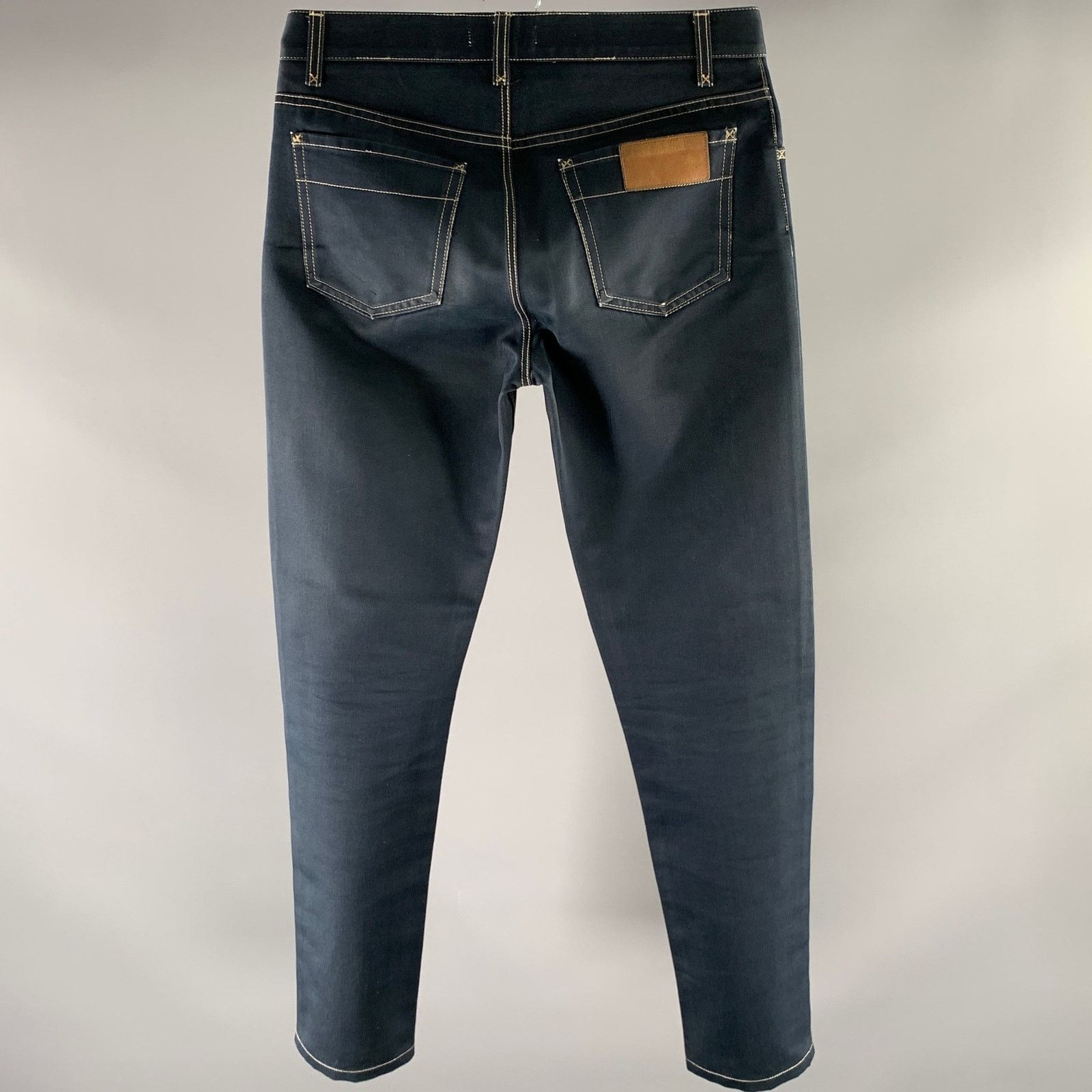 Dolce & Gabbana DOLCE & GABBANA Size 30 Navy Indigo Contrast Stitch Jeans Size US 30 / EU 46 - 4 Thumbnail