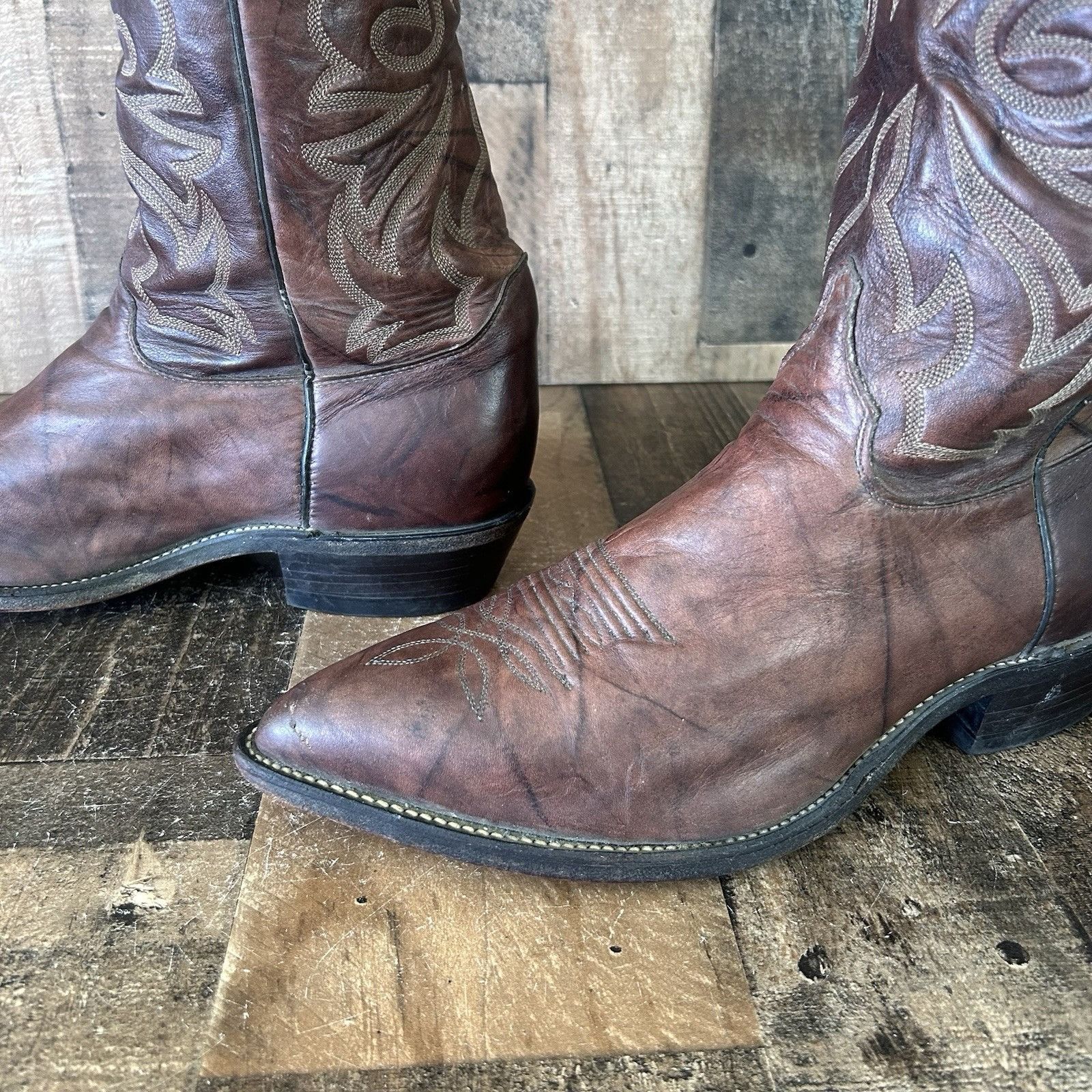 Justin Boots Justin Vintage Pointed Toe Cowboy Boots Mens 11.5 EEE Size US 11.5 / EU 44-45 - 9 Thumbnail