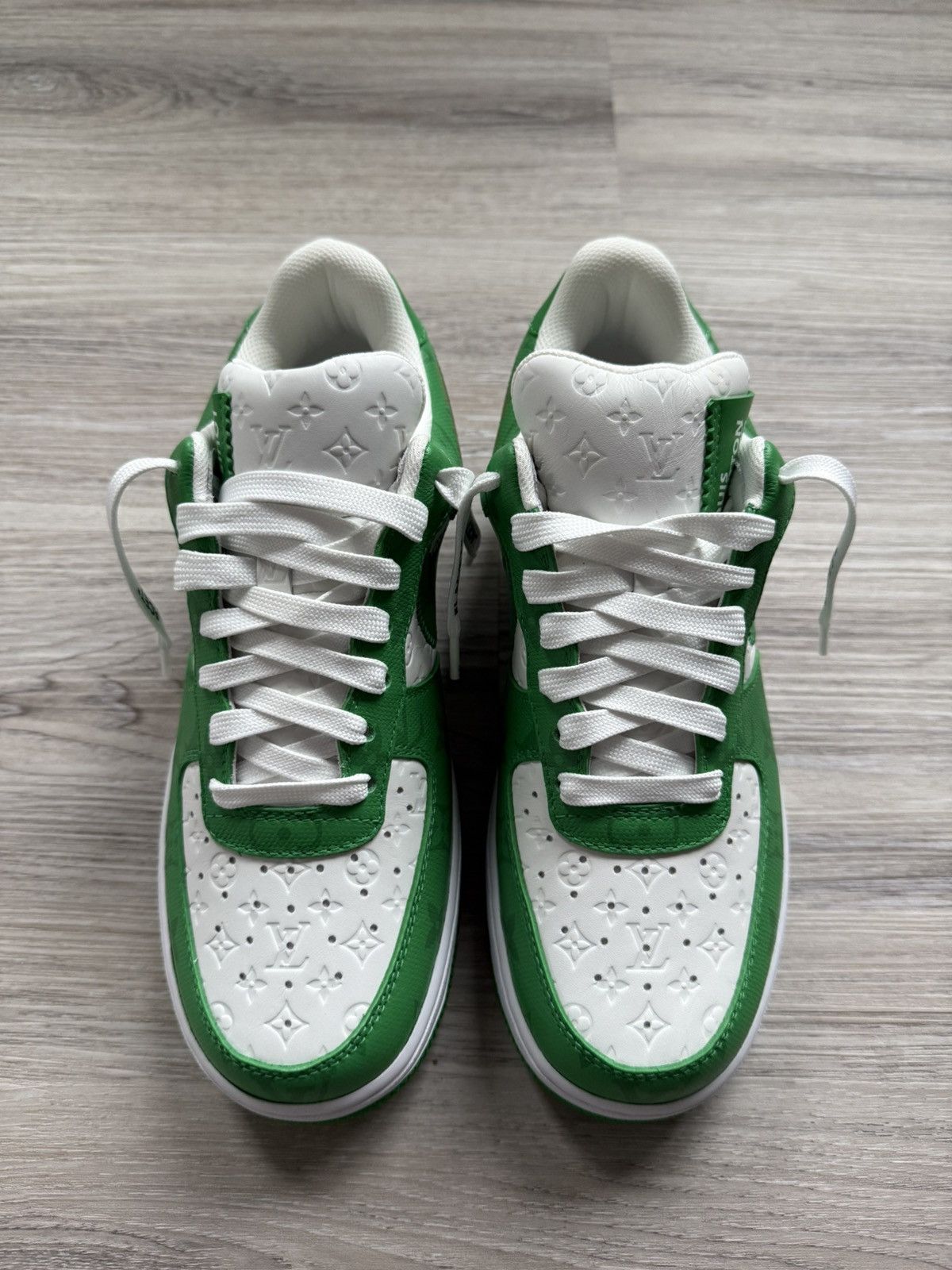 Louis Vuitton LV Nike Air Force 1 Green Monogram Size US 6.5 / EU 39-40 - 4 Thumbnail