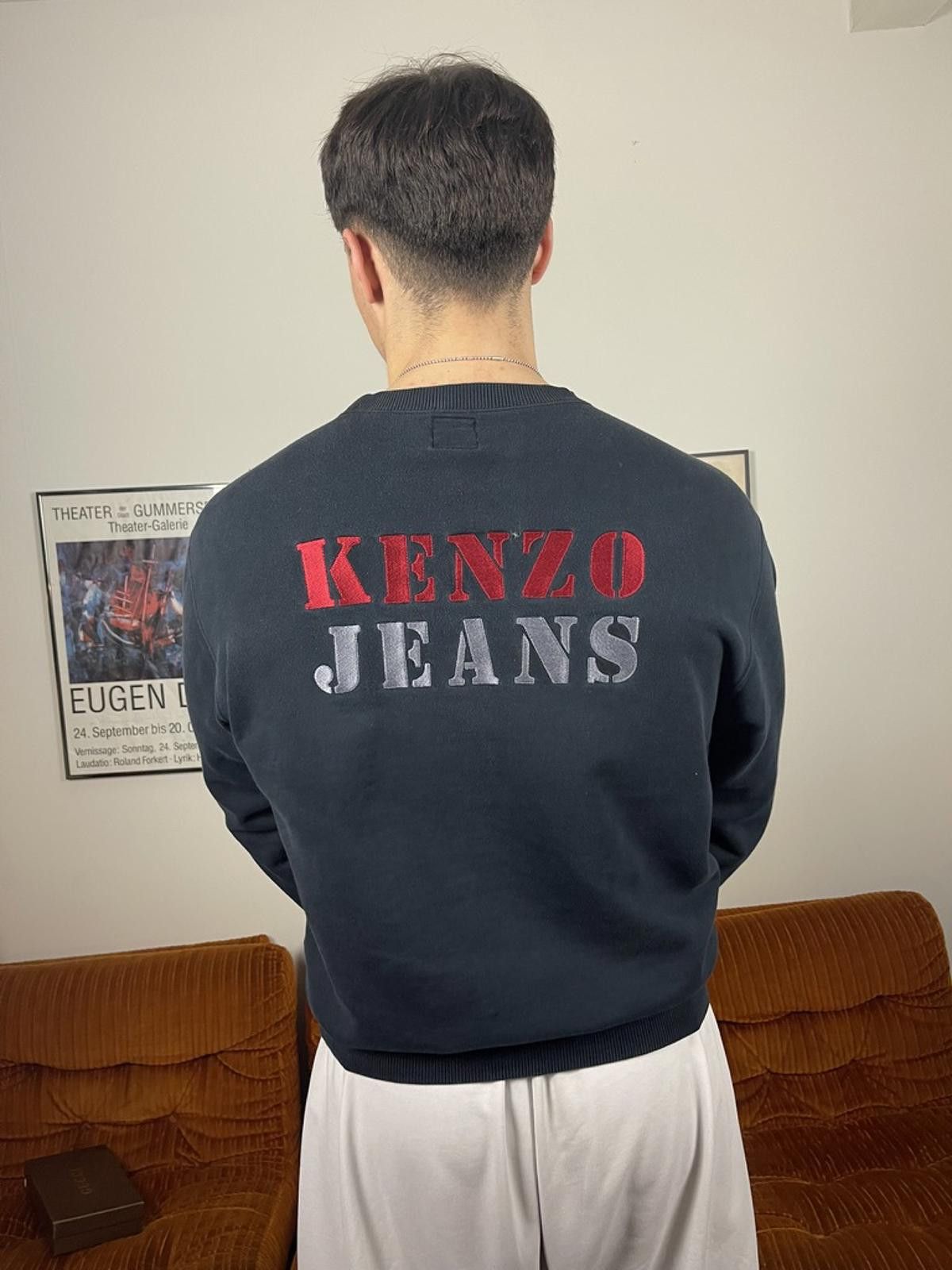 Kenzo Kenzo - Navy Blue Crewneck Sweatshirt with Logo Print Size US M / EU 48-50 / 2 - 1 Thumbnail