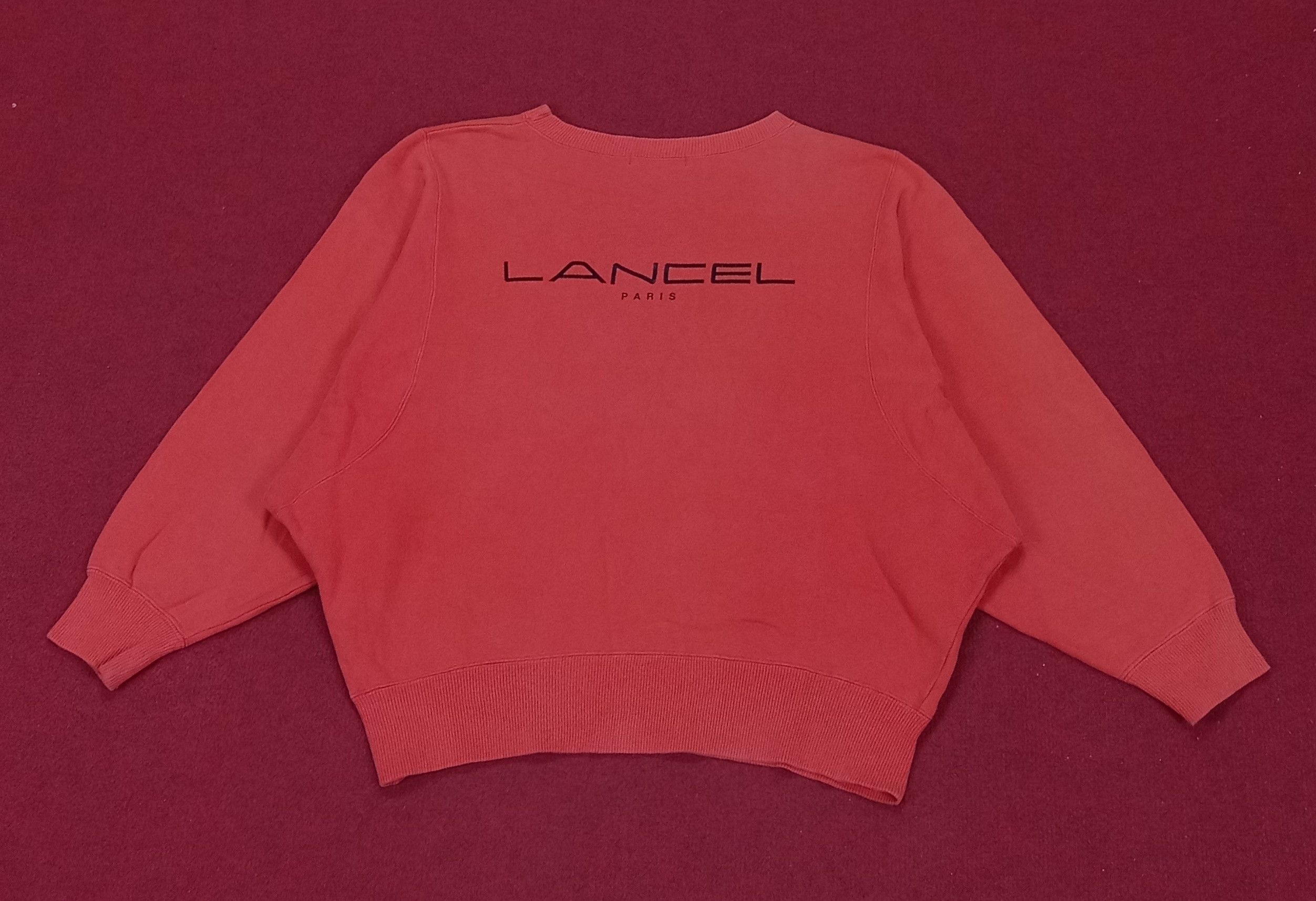 image of Lancel Paris Fashion Baggy Style Sweatshirt in Orange, Women's (Size XL)
