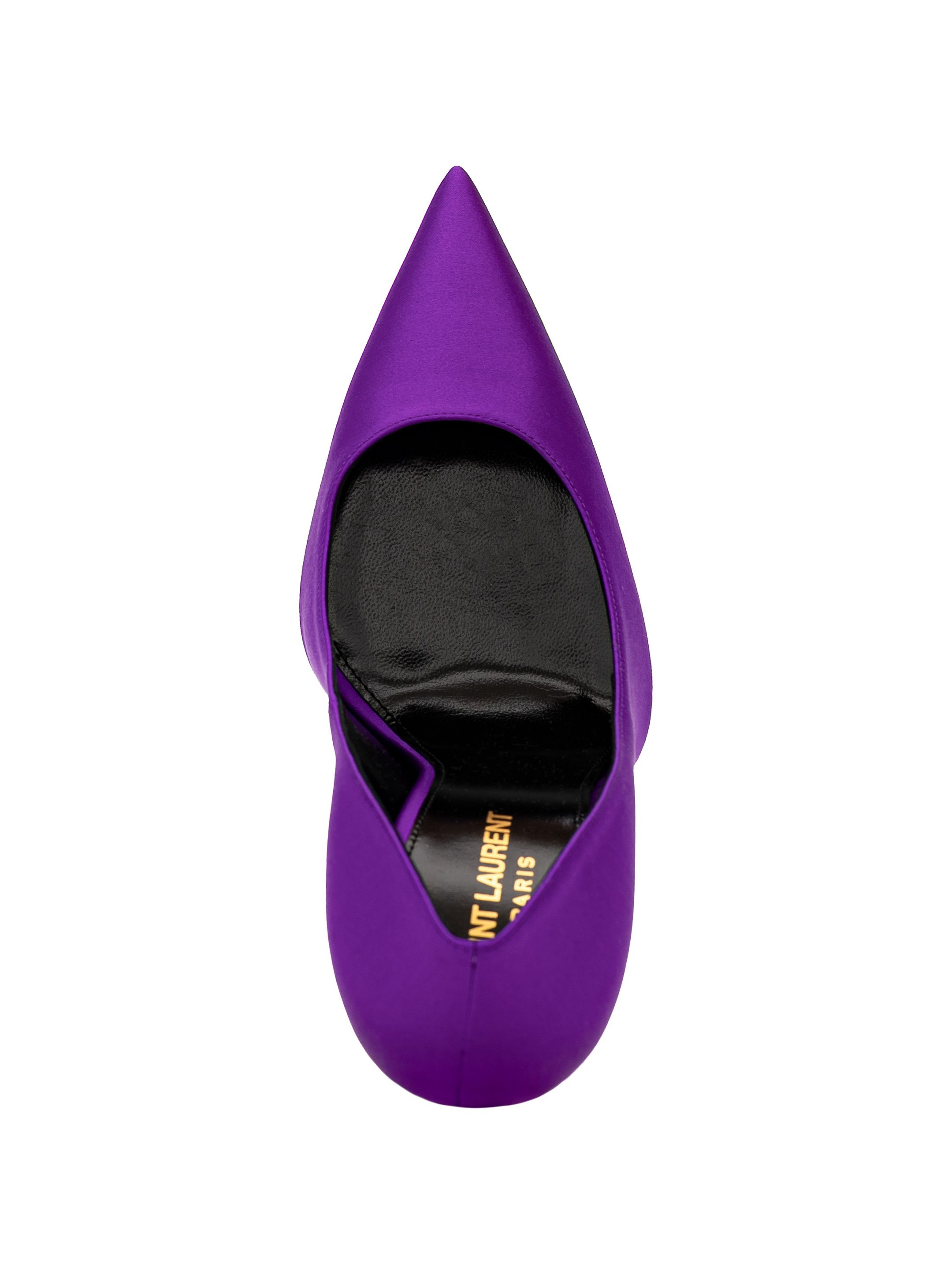 Saint Laurent Paris o1b1hav111224 Instinct Pumps in Crepe Satin in Purple Size US 7.5 / IT 37.5 - 4 Thumbnail