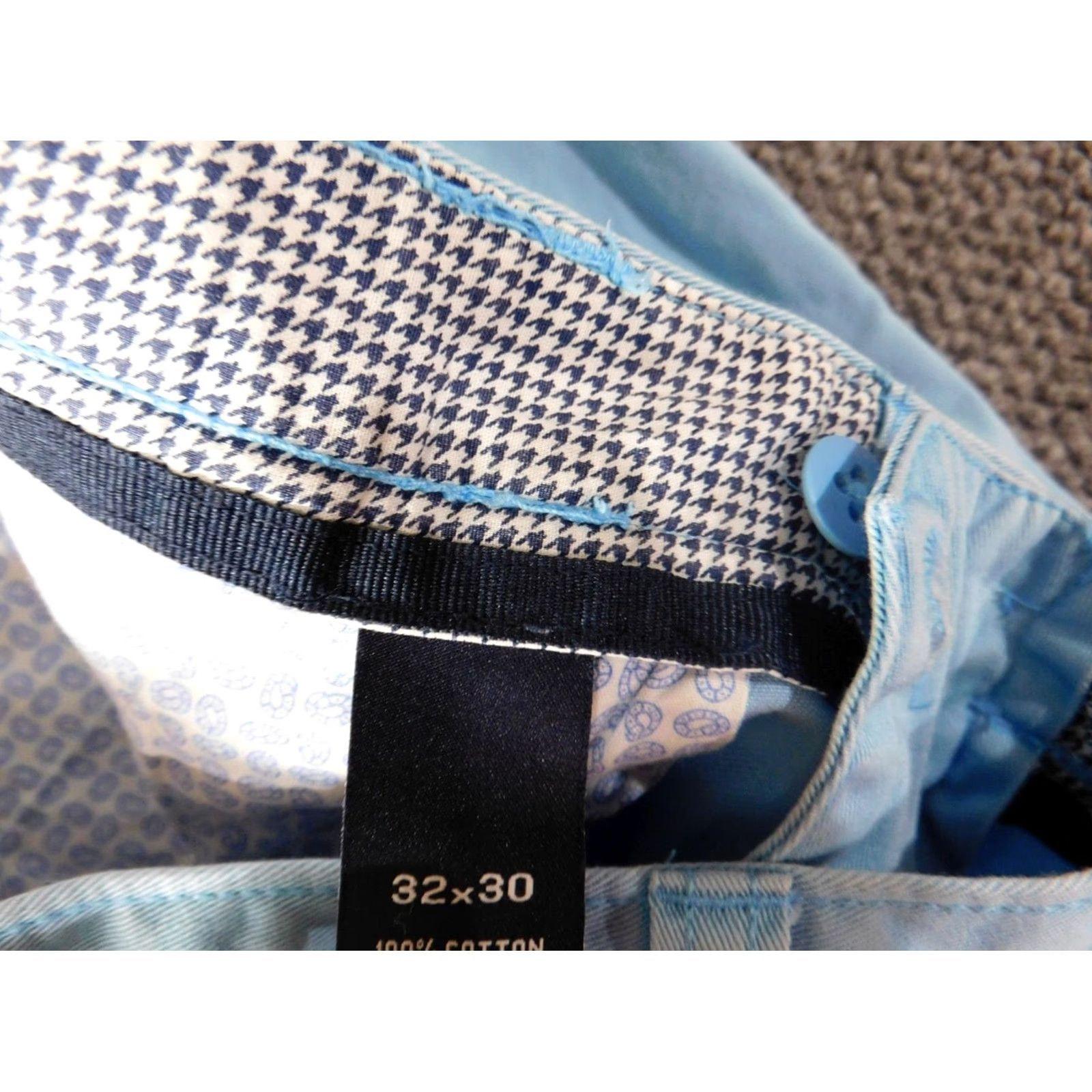 Cremieux Cremieux Pants 32x29 Blue Straight Chino Classic Mens Regular Flat Front Knit Cotton Zip Front Travel Modern Size US 32 / EU 48 - 5 Thumbnail