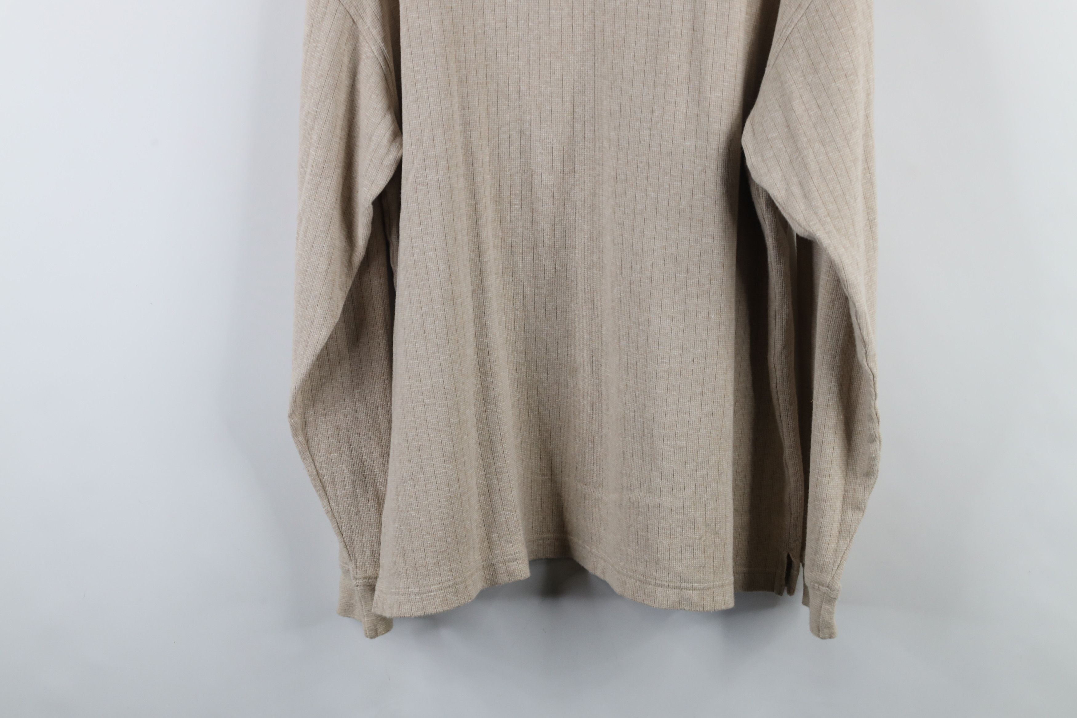 Vintage Vintage 90s Streetwear Long Sleeve Polo Shirt Oatmeal Brown Size US L / EU 52-54 / 3 - 12 Thumbnail