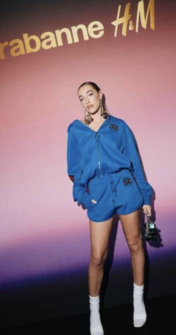 H&M × Paco Rabanne New Rabanne x H&M Unisex Blue Full Zip Hooded Tracksuit Size M / US 6-8 / IT 42-44 - 6 Thumbnail