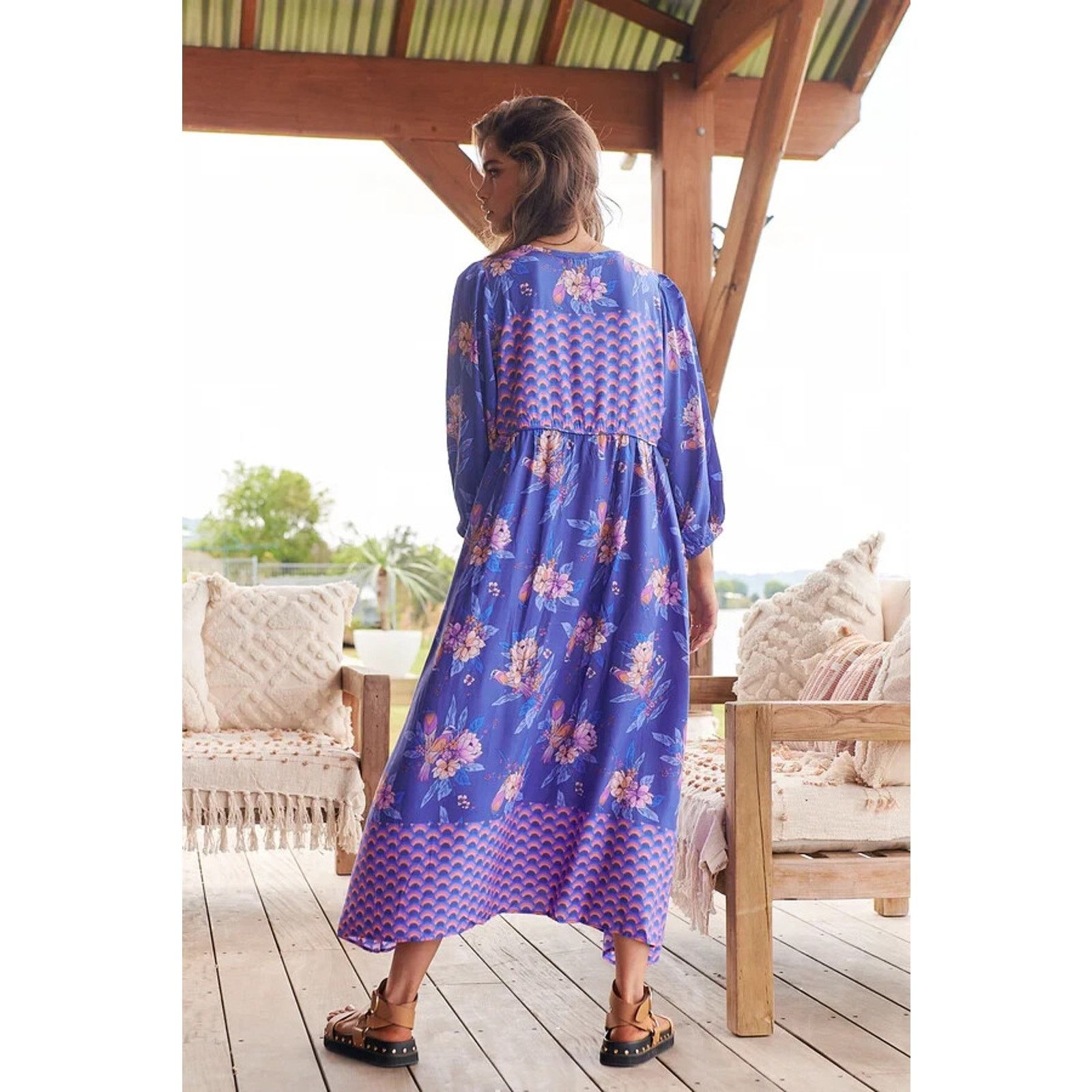 Anthropologie New Anthropologie Jaase Penny Indigo Dreams Midi Dress Large Size L / US 10 / IT 46 - 3 Thumbnail