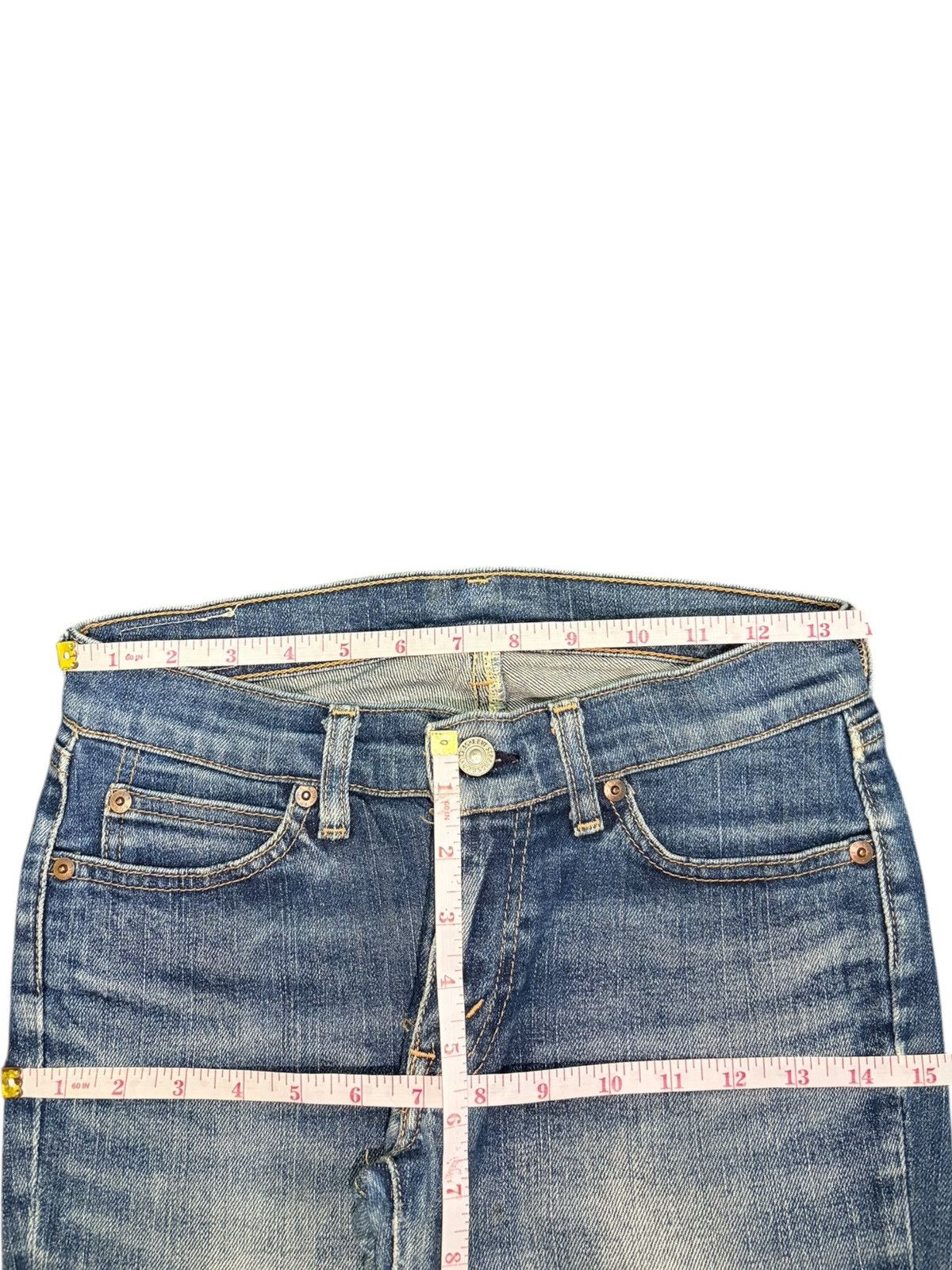 Levi's Vintage 90s Levis 566 Distress Low Rise Flare Jeans Size 27" / US 4 / IT 40 - 6 Thumbnail
