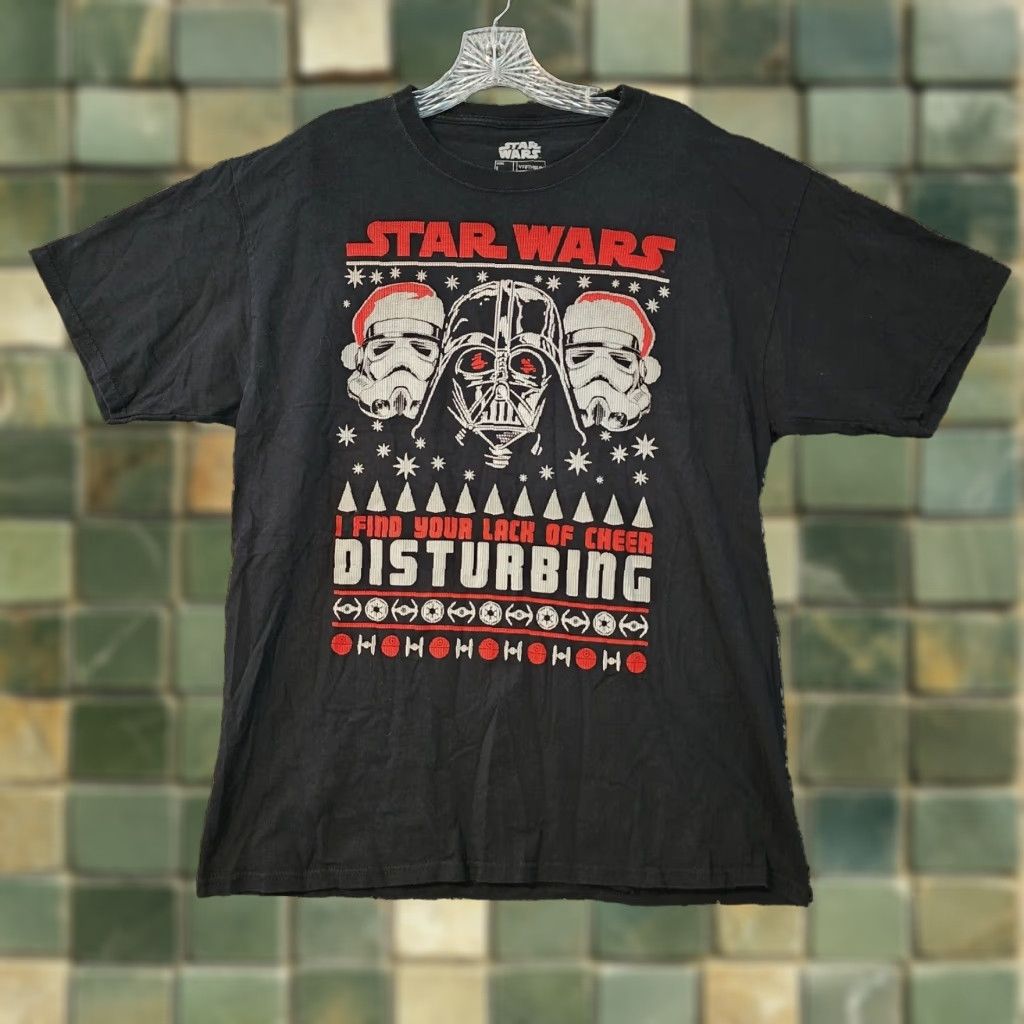 Vintage Star Wars Black Christmas T-Shirt Mens Large Darth Vader Stormtrooper Fifth Sun Size US L / EU 52-54 / 3 - 1 Thumbnail