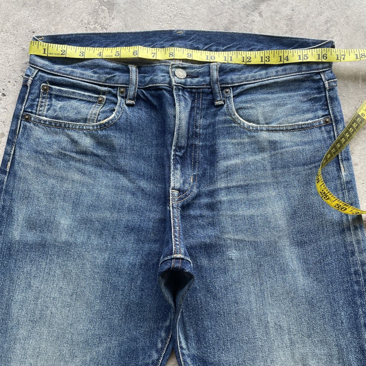 Japanese Brand W33x32 Vintage Japan Gu Jeans Distressed Faded Denim Pants Size US 33 - 5 Thumbnail