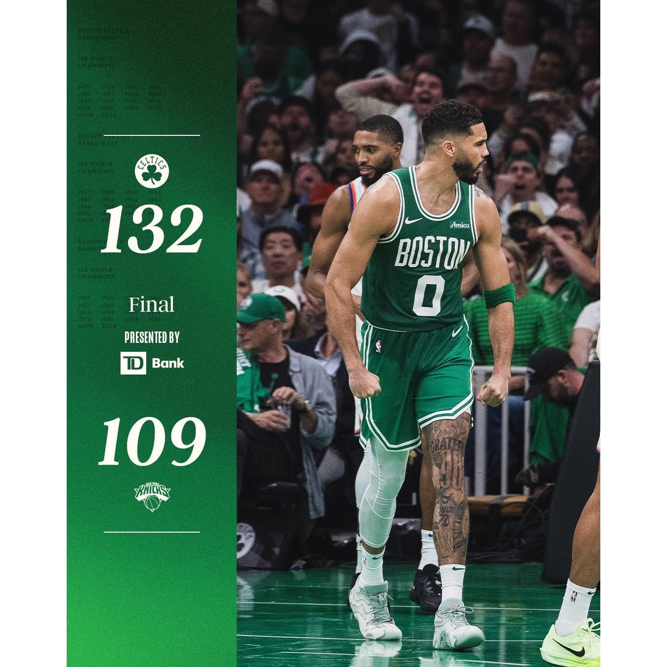 NBA Boston Celtics v New York Knicks 10/22/24 BannerNight Poster Size ONE SIZE - 4 Thumbnail