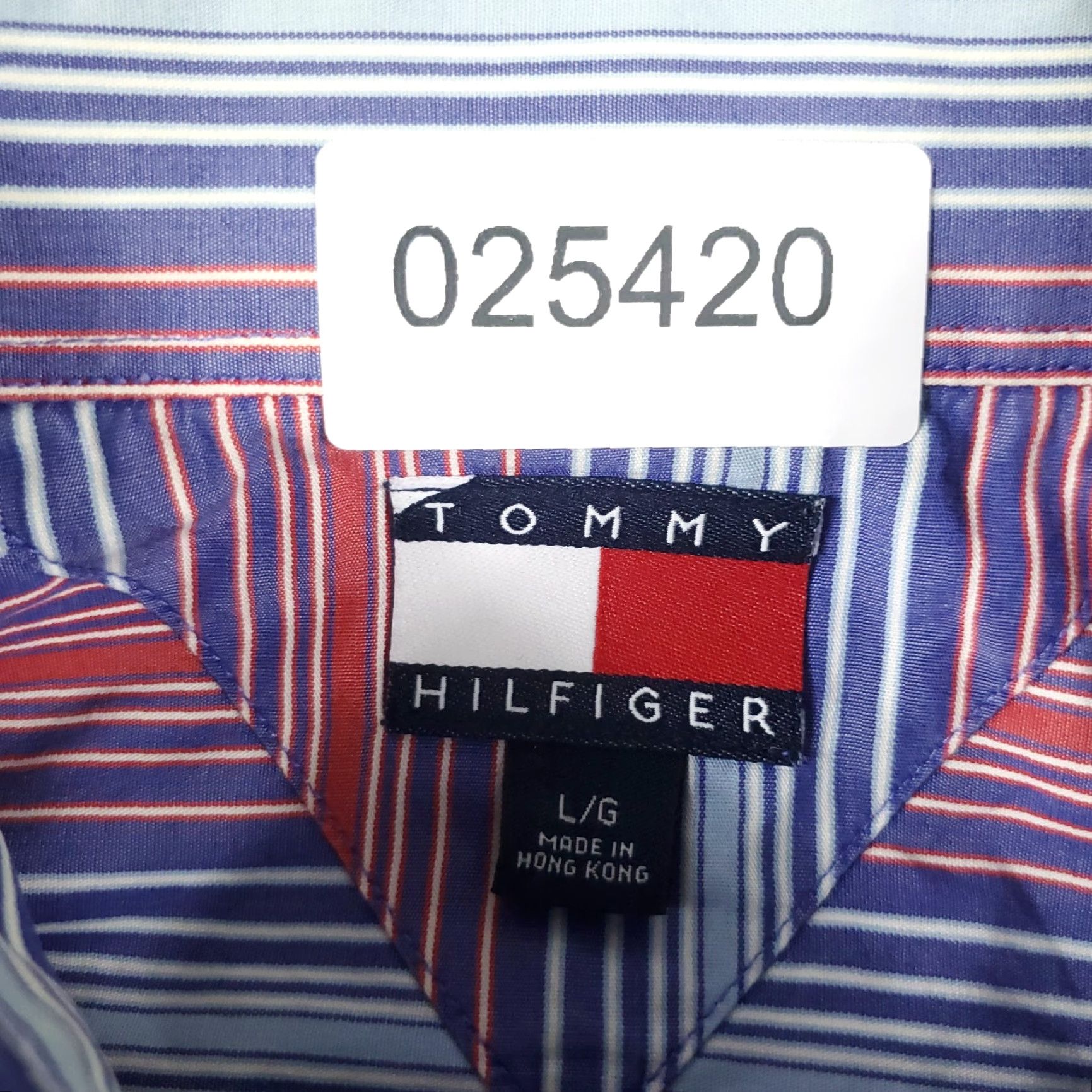 Tommy Hilfiger VINTAGE Tommy Hilfiger Shirt Men L Blue Red Striped Button-Up Long Sleeve Business Casual Formal Workwear 90s Mens Size US L / EU 52-54 / 3 - 6 Thumbnail