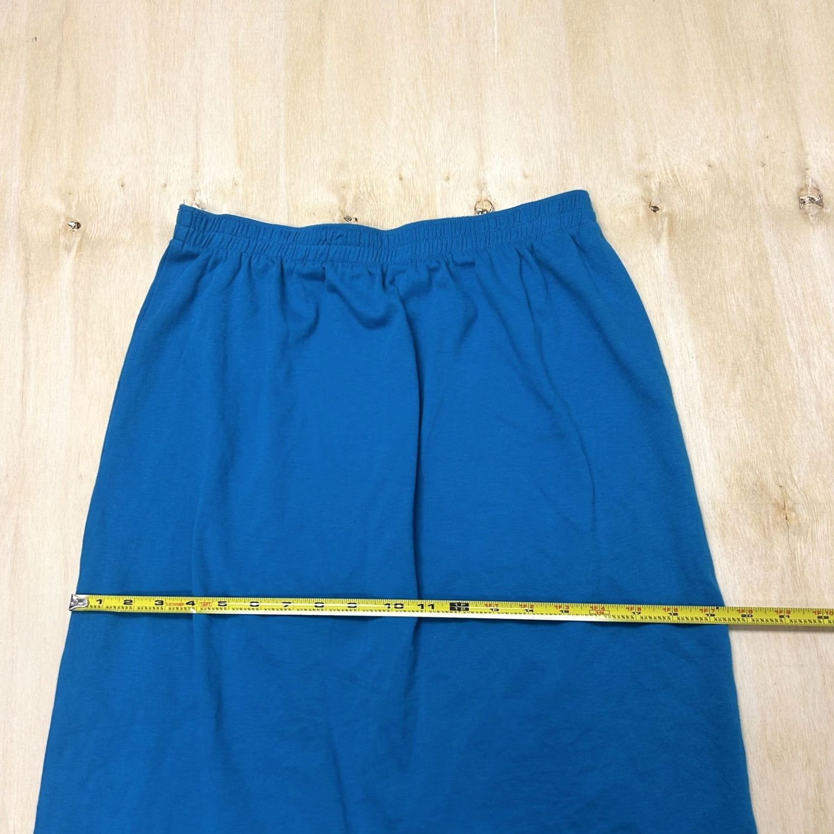 Vintage Vintage Eccobay Skirt Womens Large Blue Cotton Jersey Pencil Midi Elastic Waist Size L / US 10 / IT 46 - 5 Thumbnail