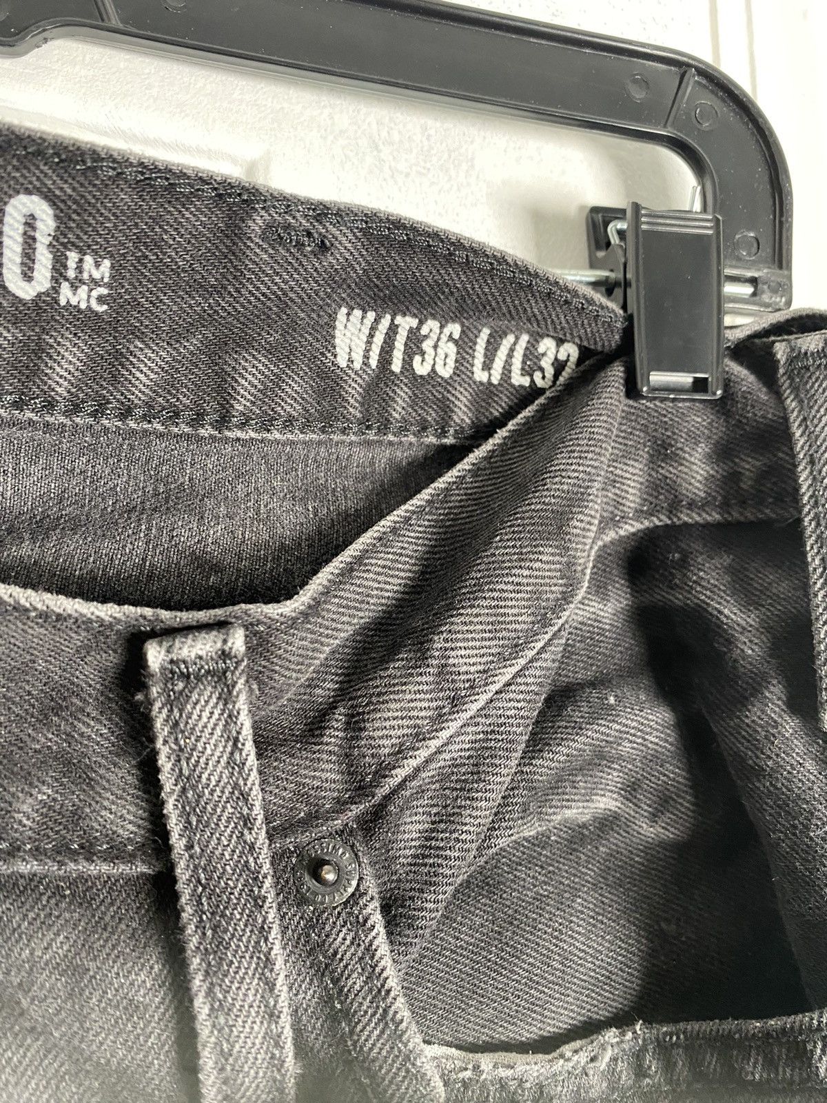 Japanese Brand × Vintage Black Distressed Jeans Size US 36 / EU 52 - 3 Thumbnail