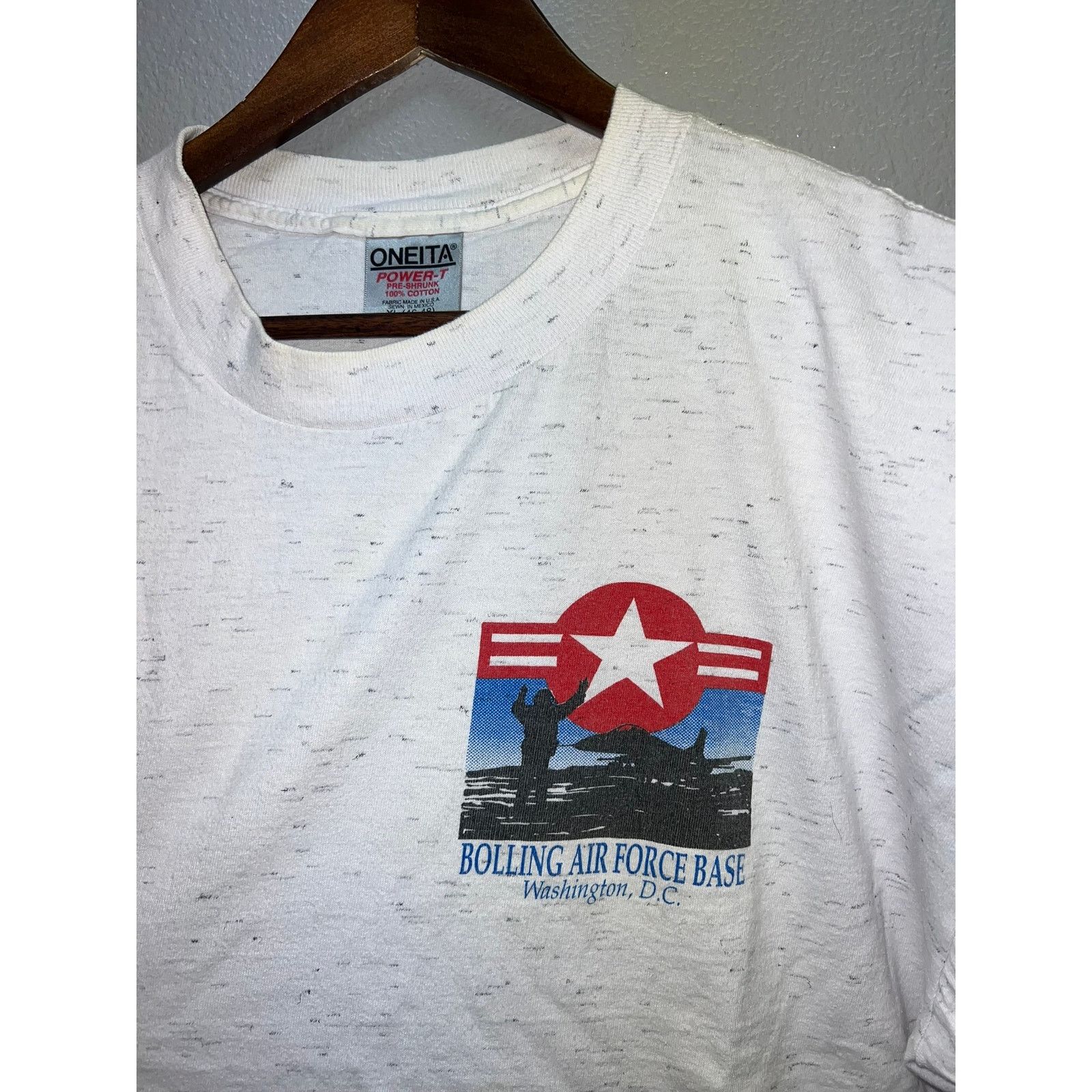 Vintage Vintage Bolling Air Force Base Shirt DC Tee 90s Yellowed XL Size US XL / EU 56 / 4 - 2 Thumbnail