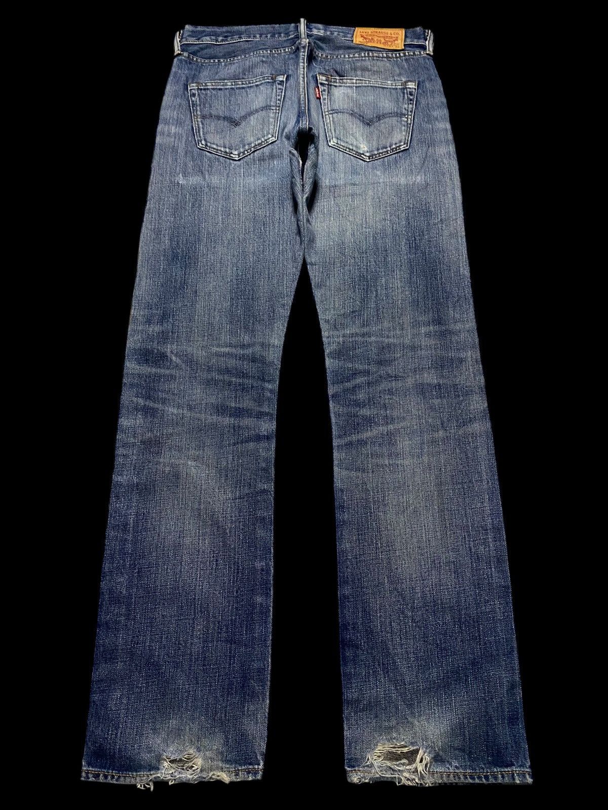 Levi's Levis 501 Blue Wash Distressed Slim Jeans Size US 31 - 2 Thumbnail