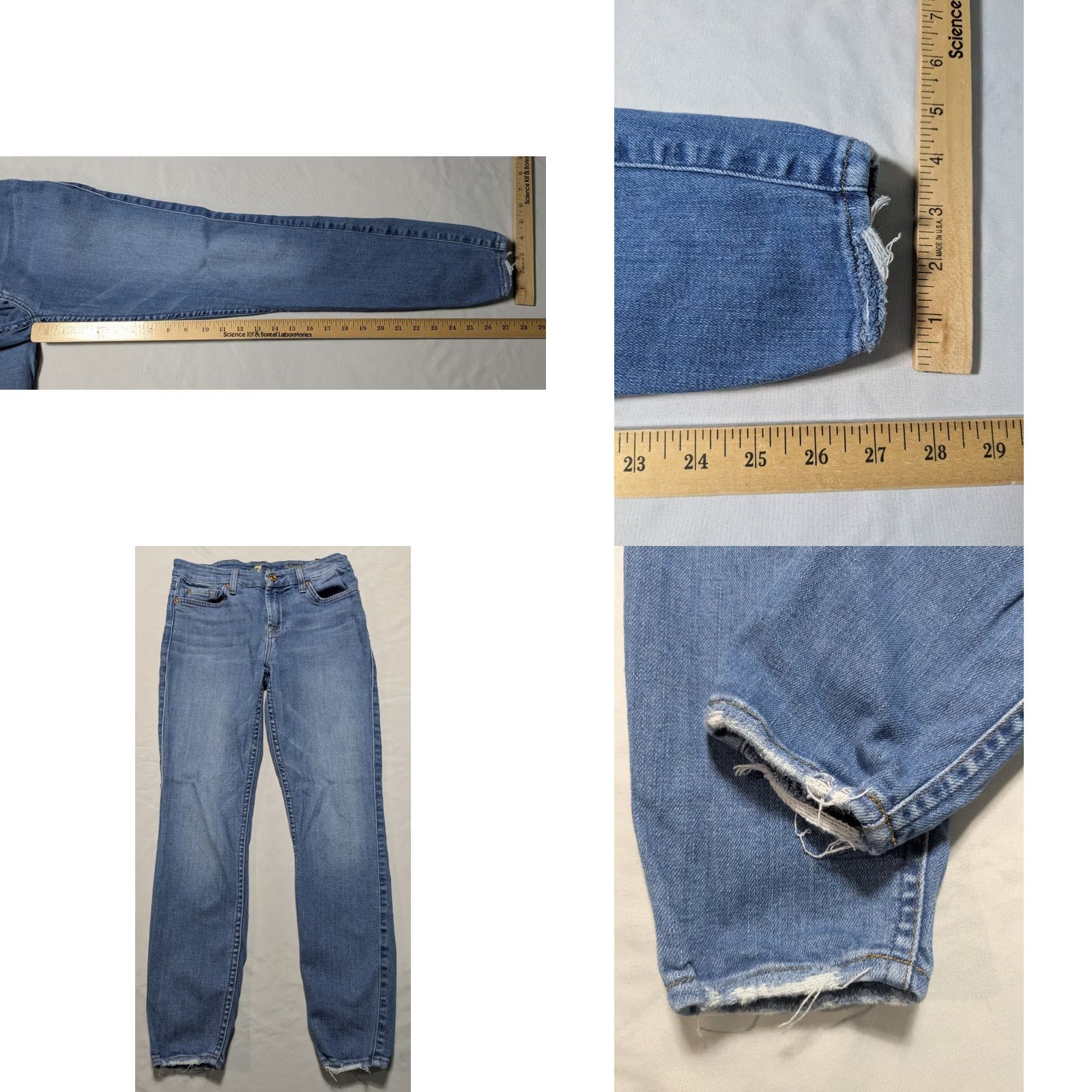 7 For All Mankind 7 For All Mankind The Ankle Skinny Jeans Women 26 Stretch Denim Blue MADE USA 27 in Waist 27 in Inseam Slim Fit Feminine Comfort Size 26" / US 2 / IT 38 - 8 Thumbnail