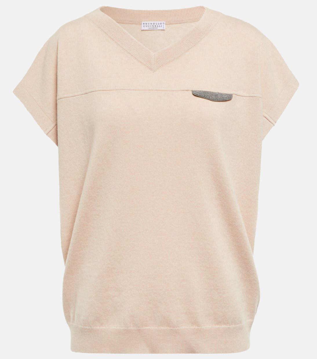 Brunello Cucinelli o1y0825 Short Sleeves Sweater in Beige Size L / US 10 / IT 46 - 1 Thumbnail