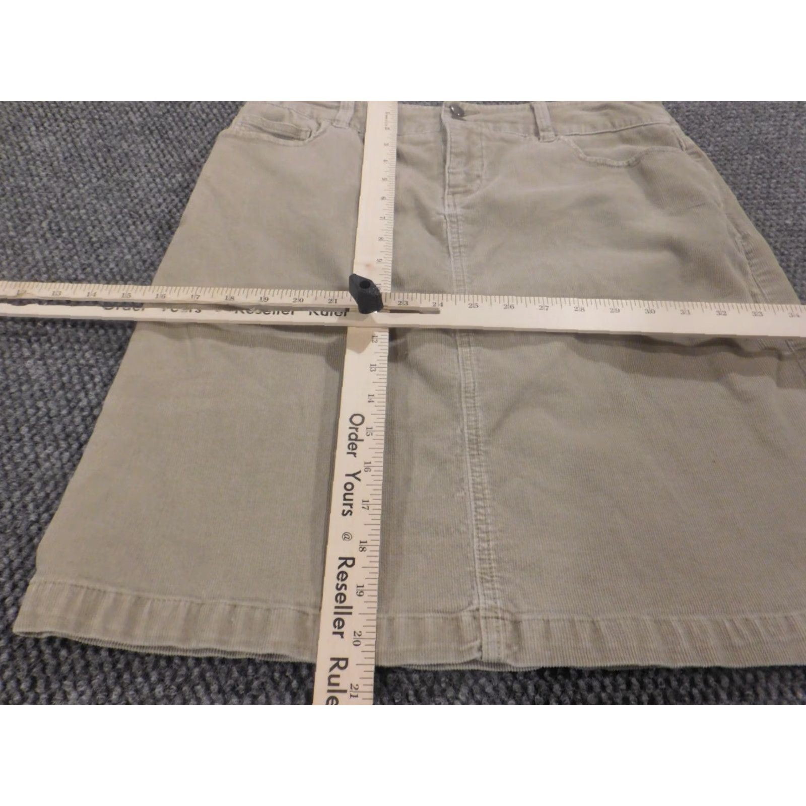 Vintage Sonoma Skirt Women 6 Beige A-Line Knee Length Zip Lined Knit Cotton Casual Regular Mid Rise Size 28" / US 6 / IT 42 - 4 Thumbnail