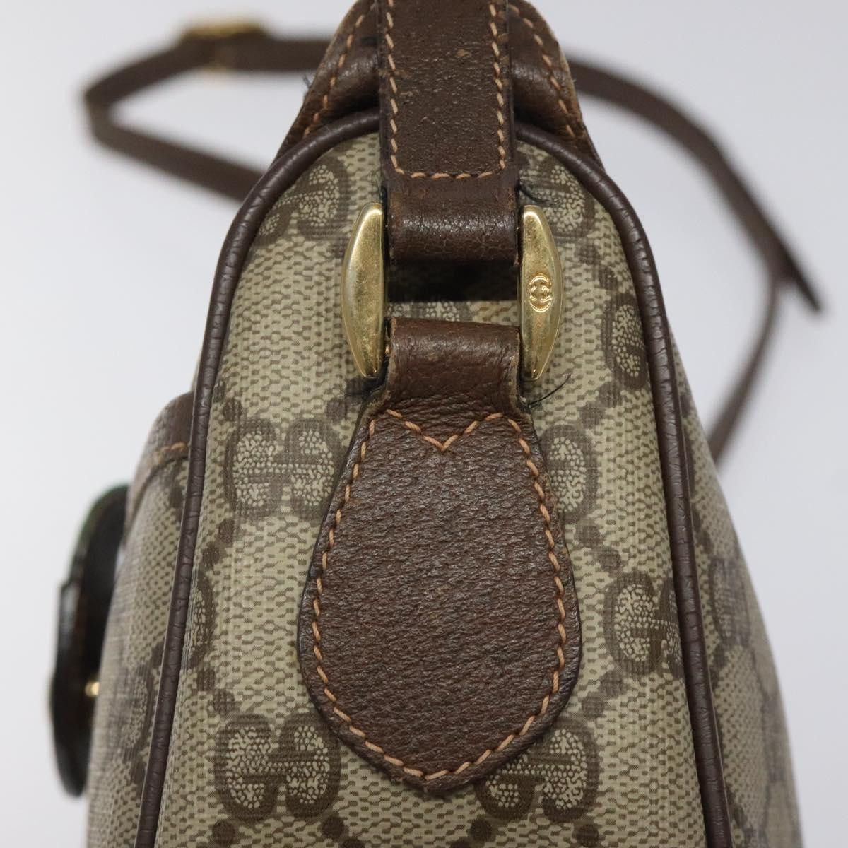 Gucci GUCCI GG Supreme Web Sherry Line Bag Pvc Beige Gold 89 02 Size ONE SIZE - 15 Thumbnail