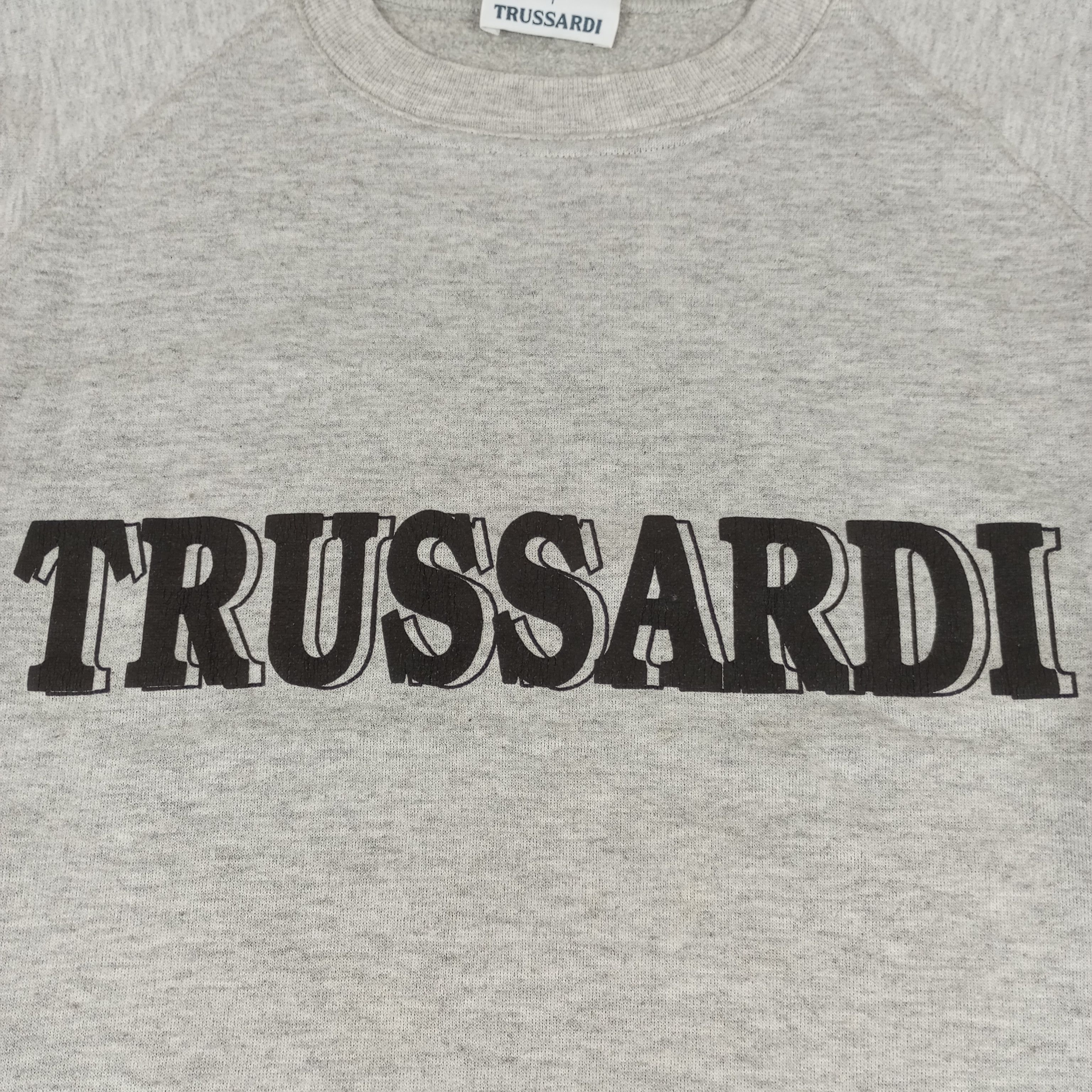 Trussardi × Vintage Trussardi Center Spellout Design Sweatshirt Size US M / EU 48-50 / 2 - 2 Thumbnail