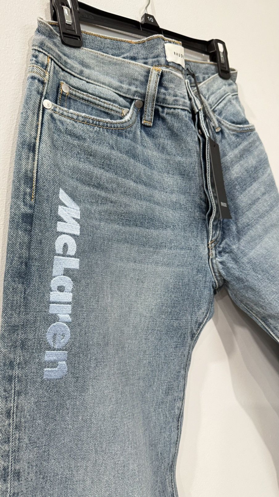 Rhude Rhude x McLaren Denim Embroidered Jean Size 32, color Blue Size US 32 / EU 48 - 3 Thumbnail