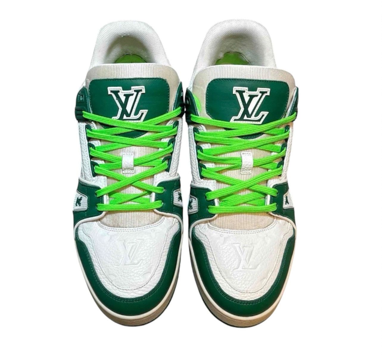 Louis Vuitton Louis Vuitton 2021 Virgil Abloh LV Trainer Low Green size 8 Size US 8 / EU 41 - 3 Thumbnail
