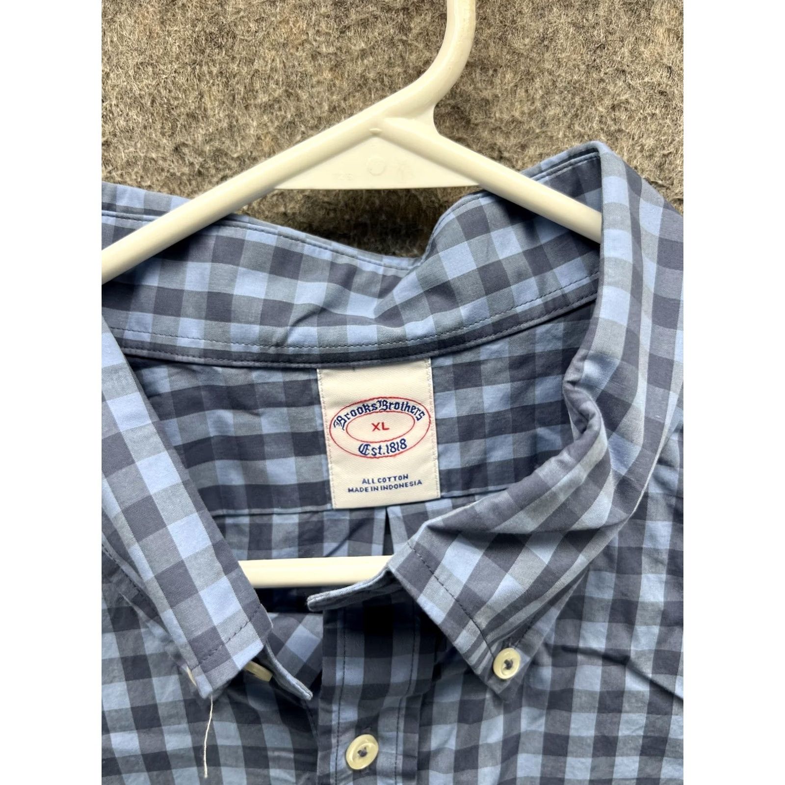 Brooks Brothers Brooks Brothers Shirt Mens XL Blue Check Oxford Button Up Front Casual Woven Size US XL / EU 56 / 4 - 2 Thumbnail